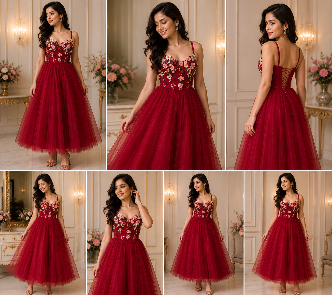 Image of Floral Red Dress