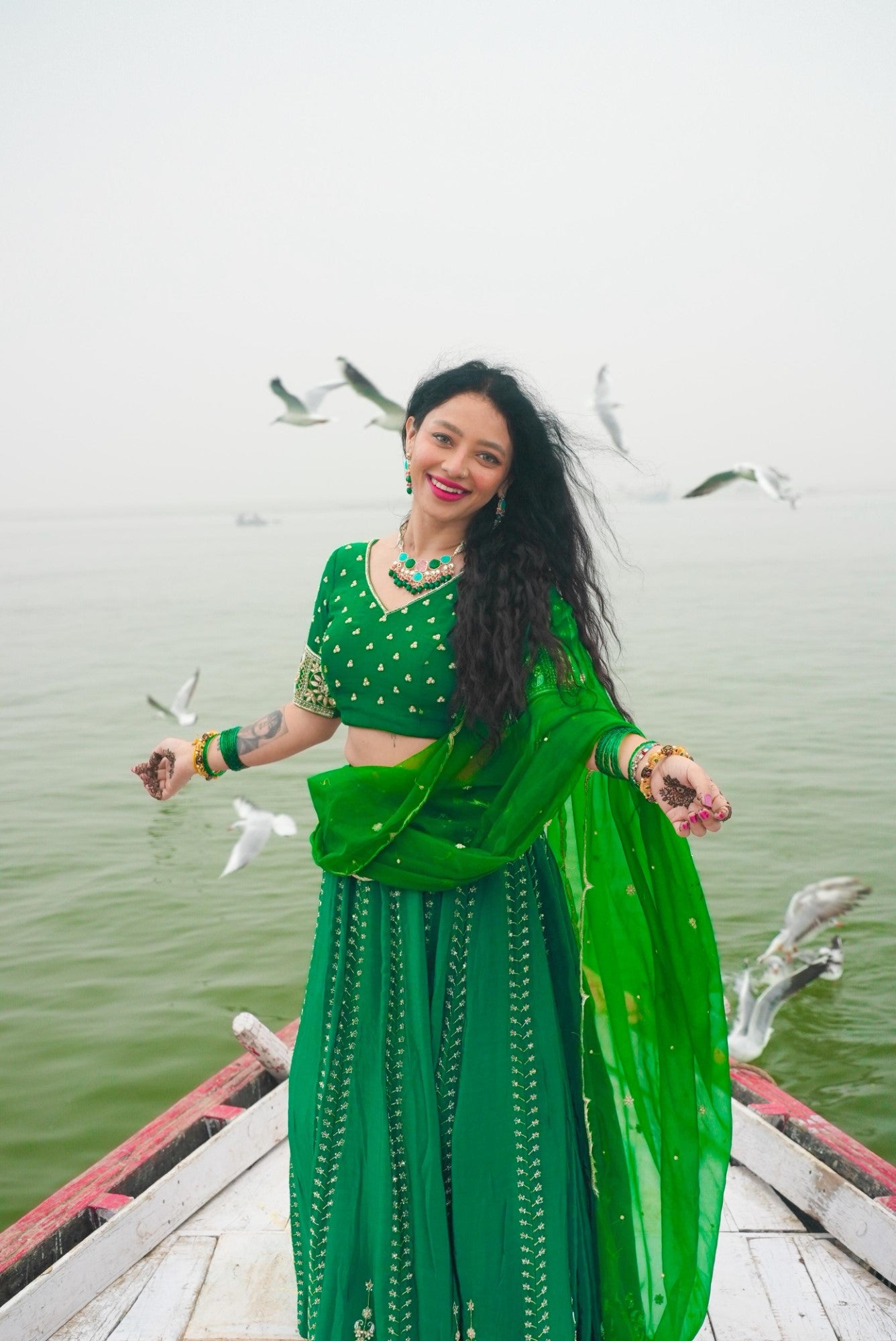 Image of Vanika Green Lehenga