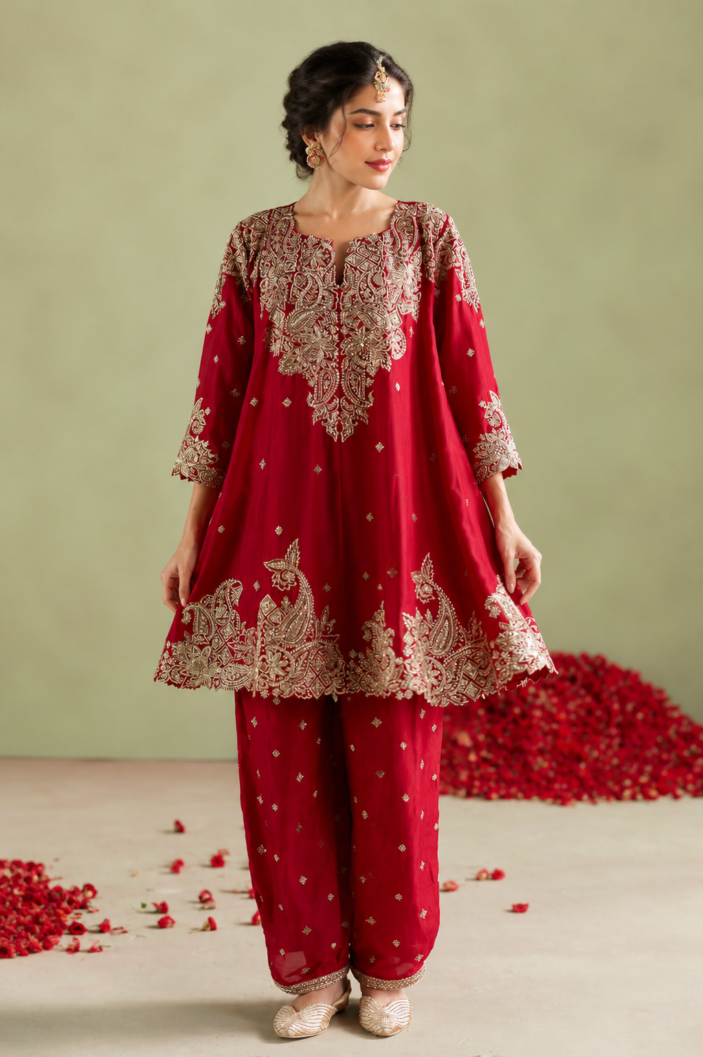 Image of Meher Crimson Kurta Set