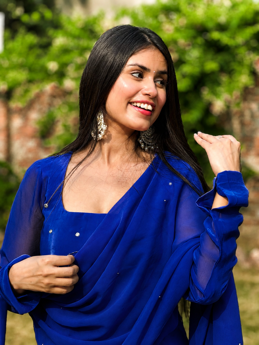 Image of Blue patiala Set