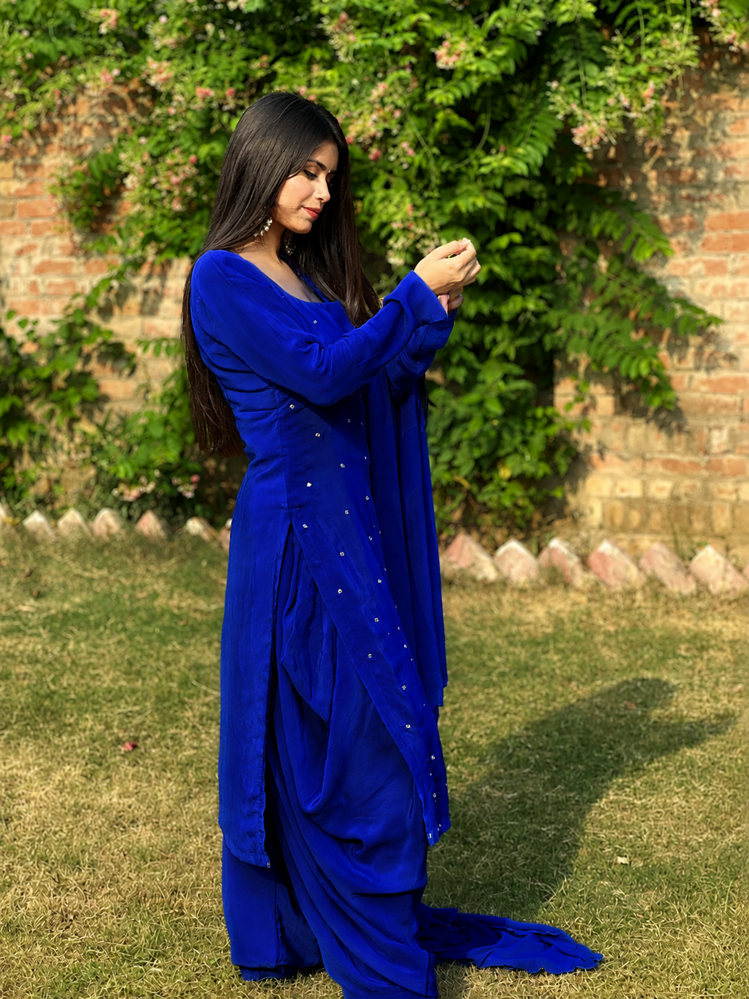 Image of Blue patiala Set