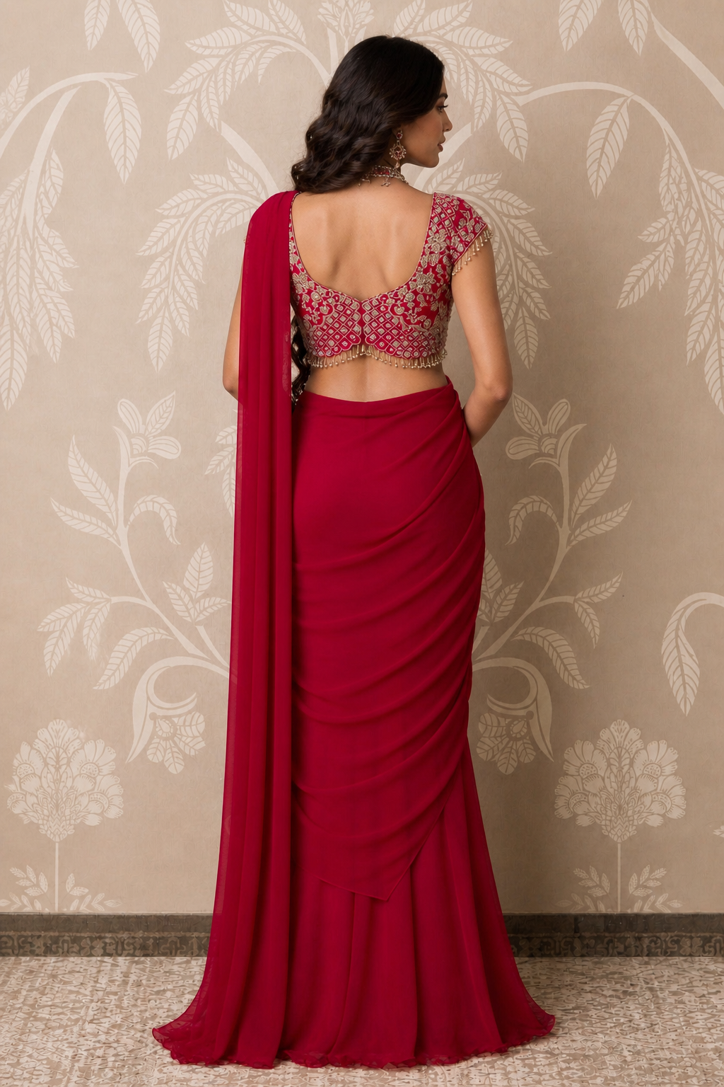 Image of Noor-E-Rouge Blouse And Saree