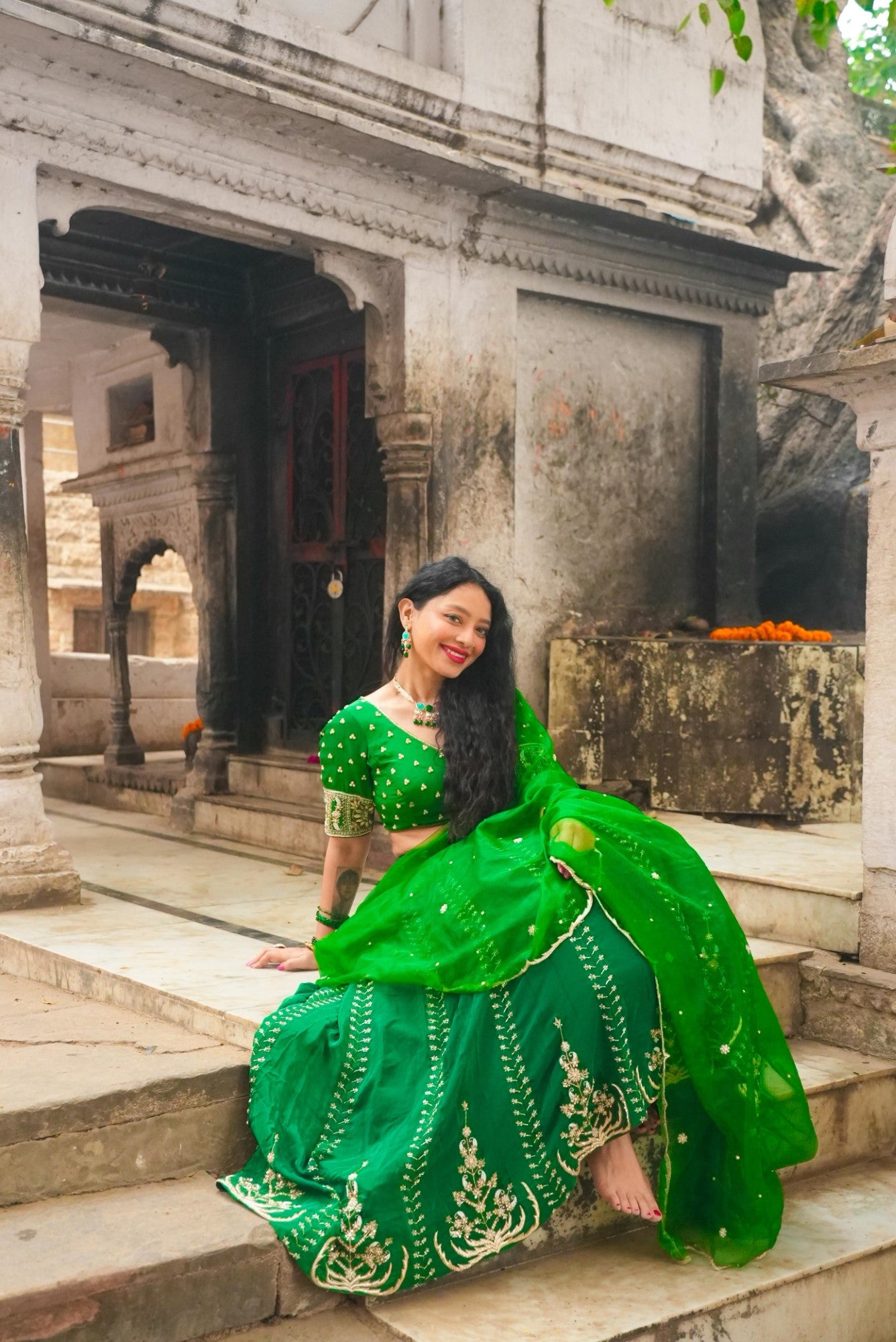 Image of Vanika Green Lehenga