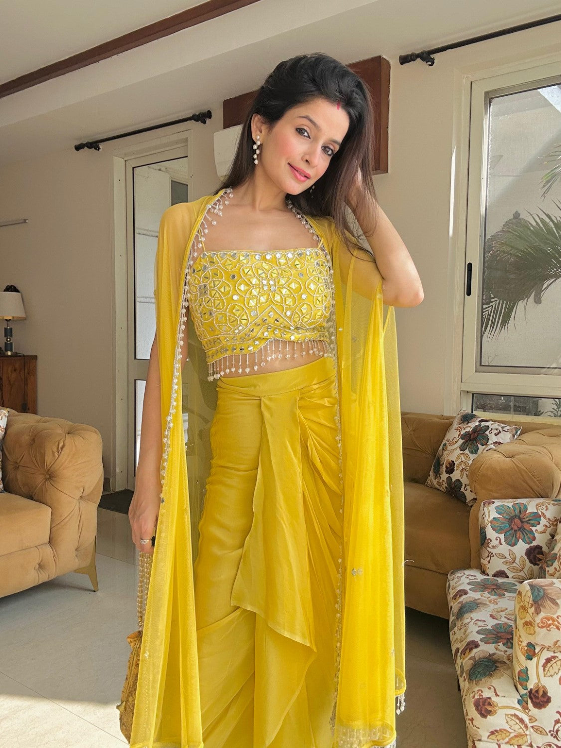 Image of Yellow Dhoti set