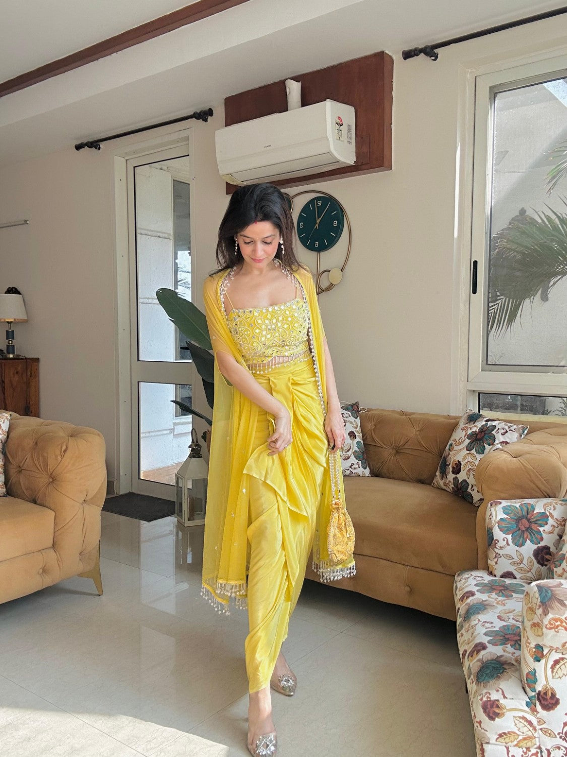 Image of Yellow Dhoti set