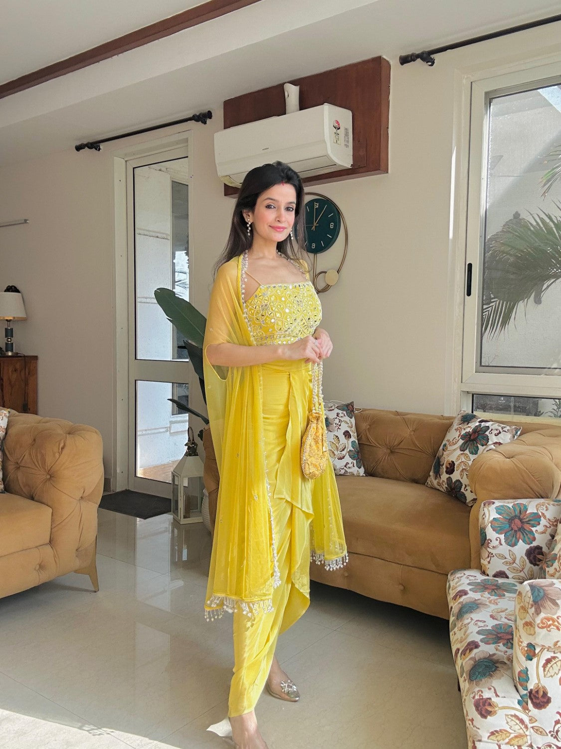 Image of Yellow Dhoti set