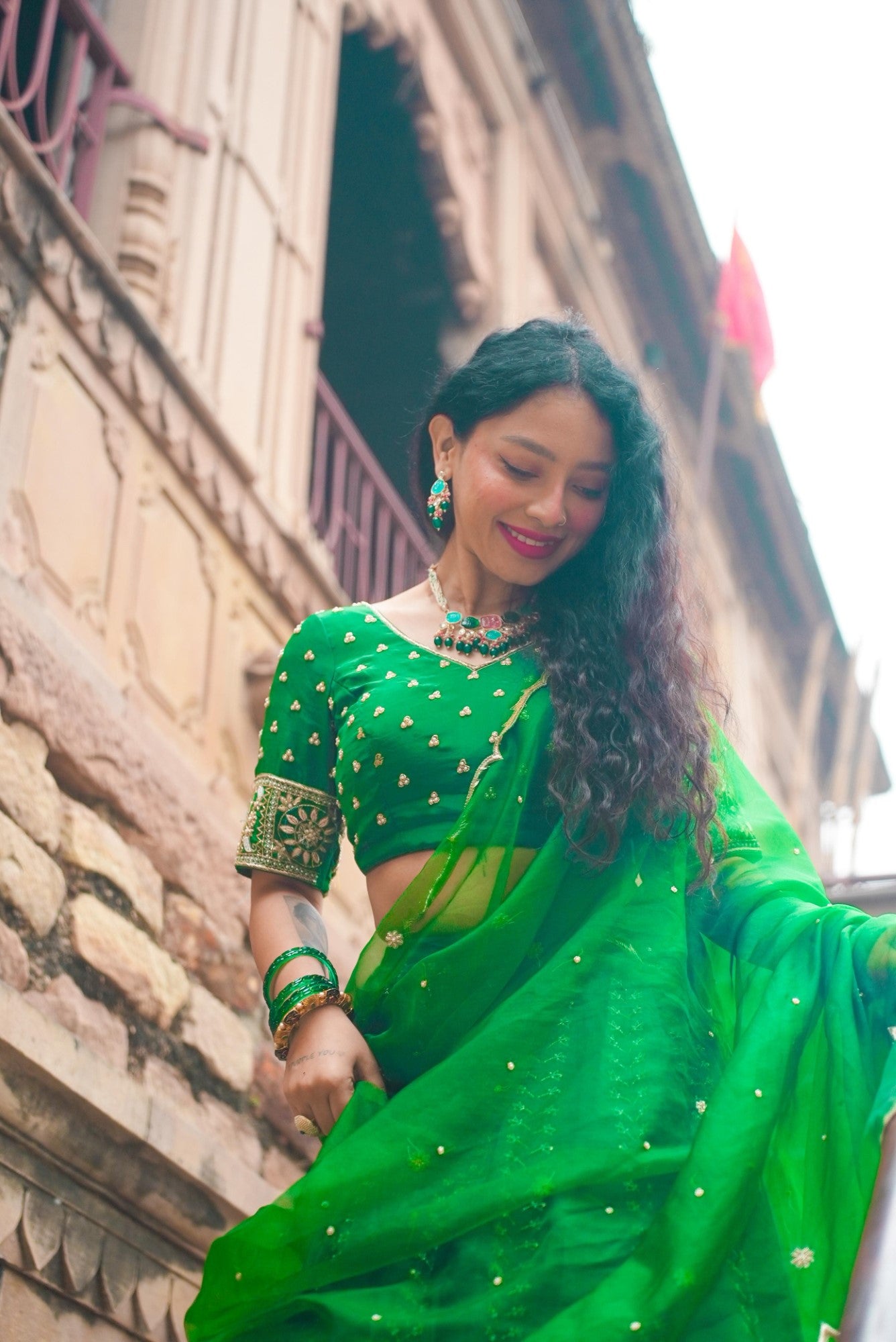 Image of Vanika Green Lehenga