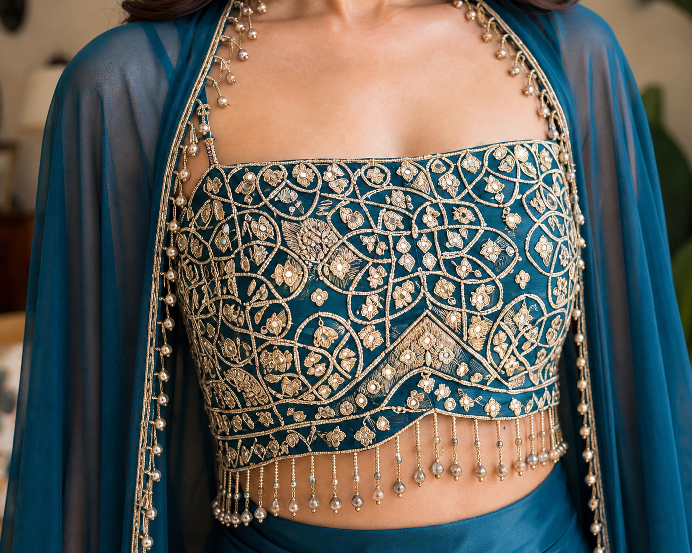 Image of Zarqash Teal Drape Set