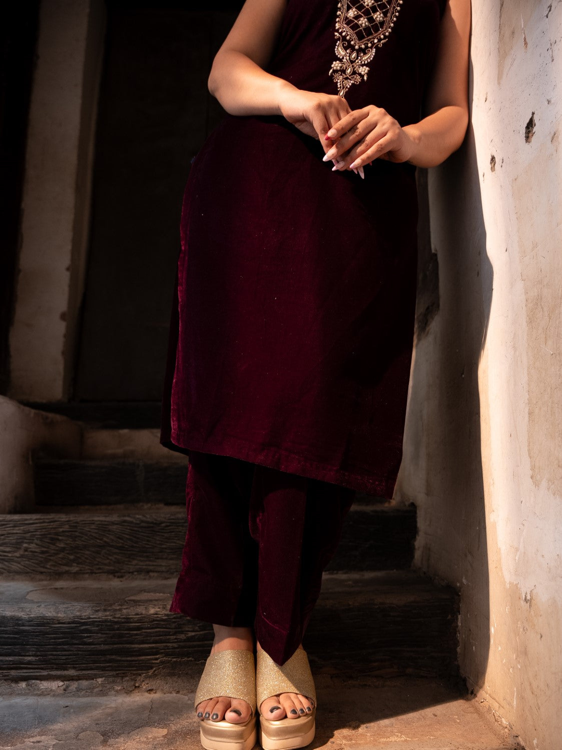 Image of Noor Velvet Kurta Set