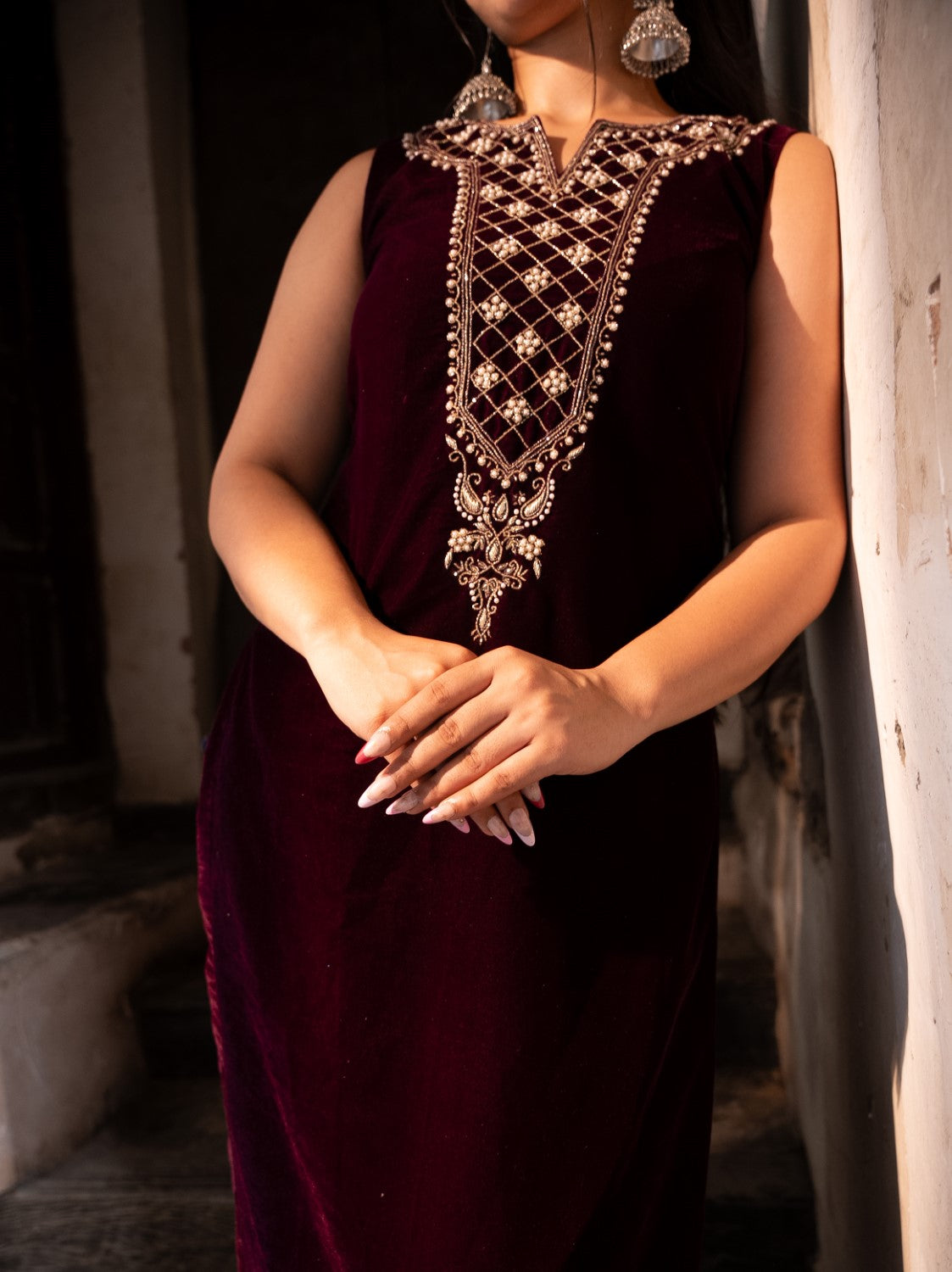Image of Noor Velvet Kurta Set