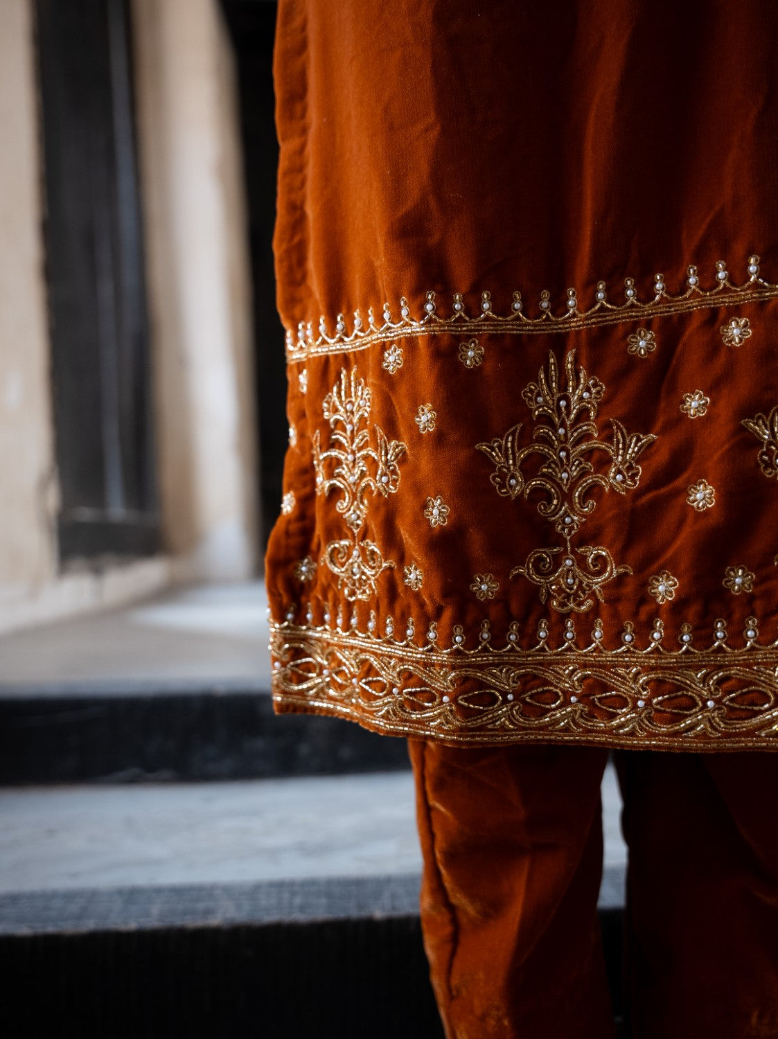 Image of Zoya Velvet Kurta Set