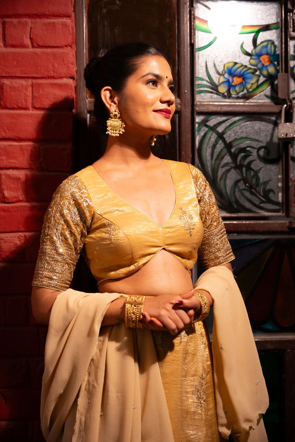 Image of Diya Golden Lehenga