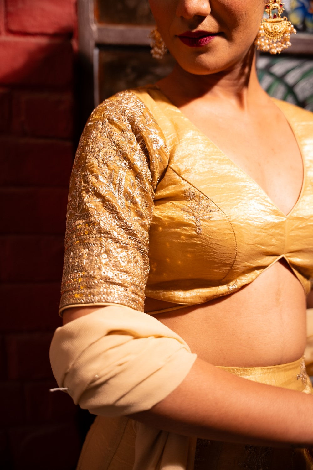 Image of Diya Golden Lehenga