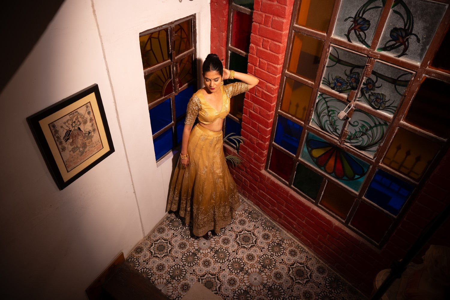 Image of Diya Golden Lehenga