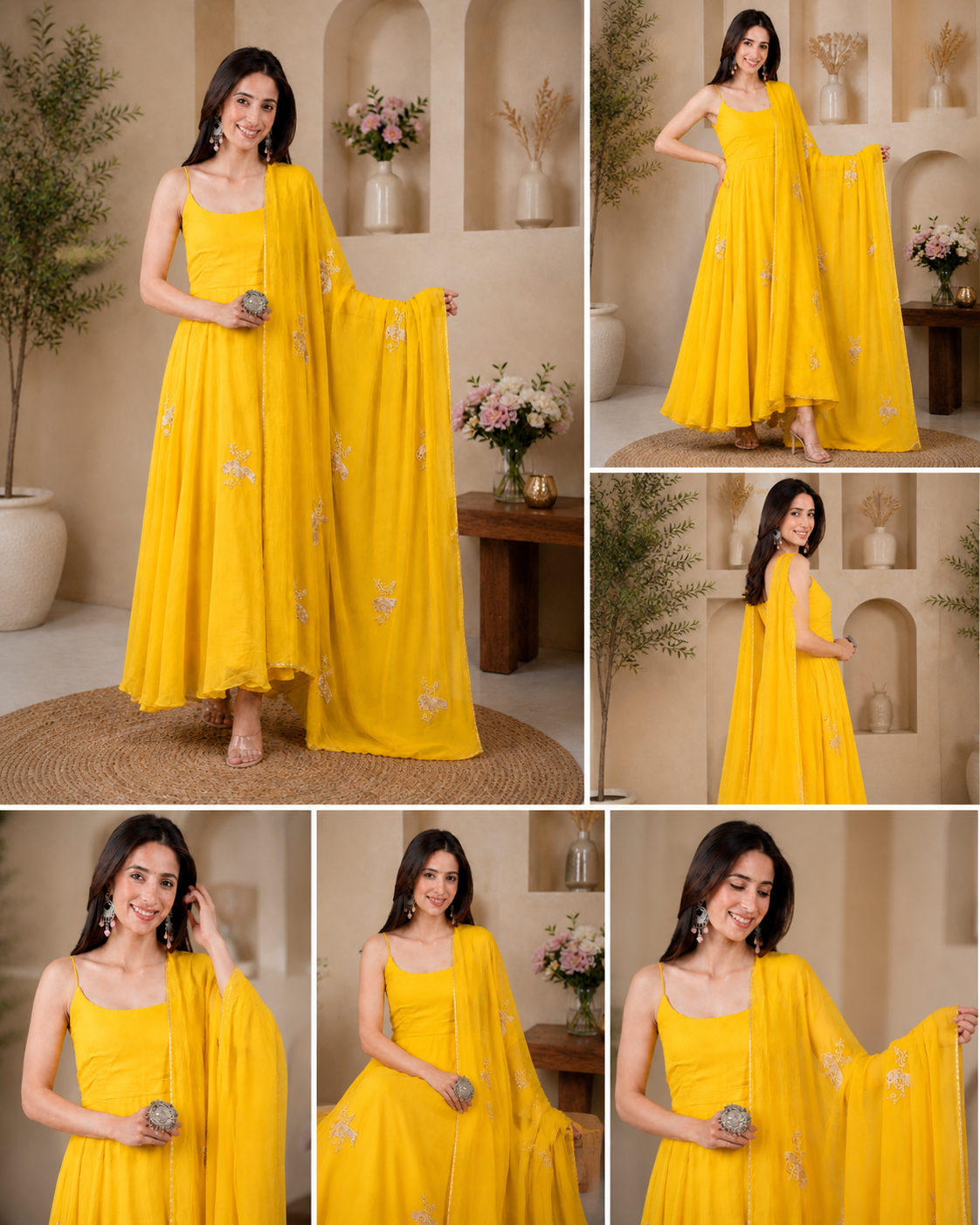Image of Yellow Anarkali Set
