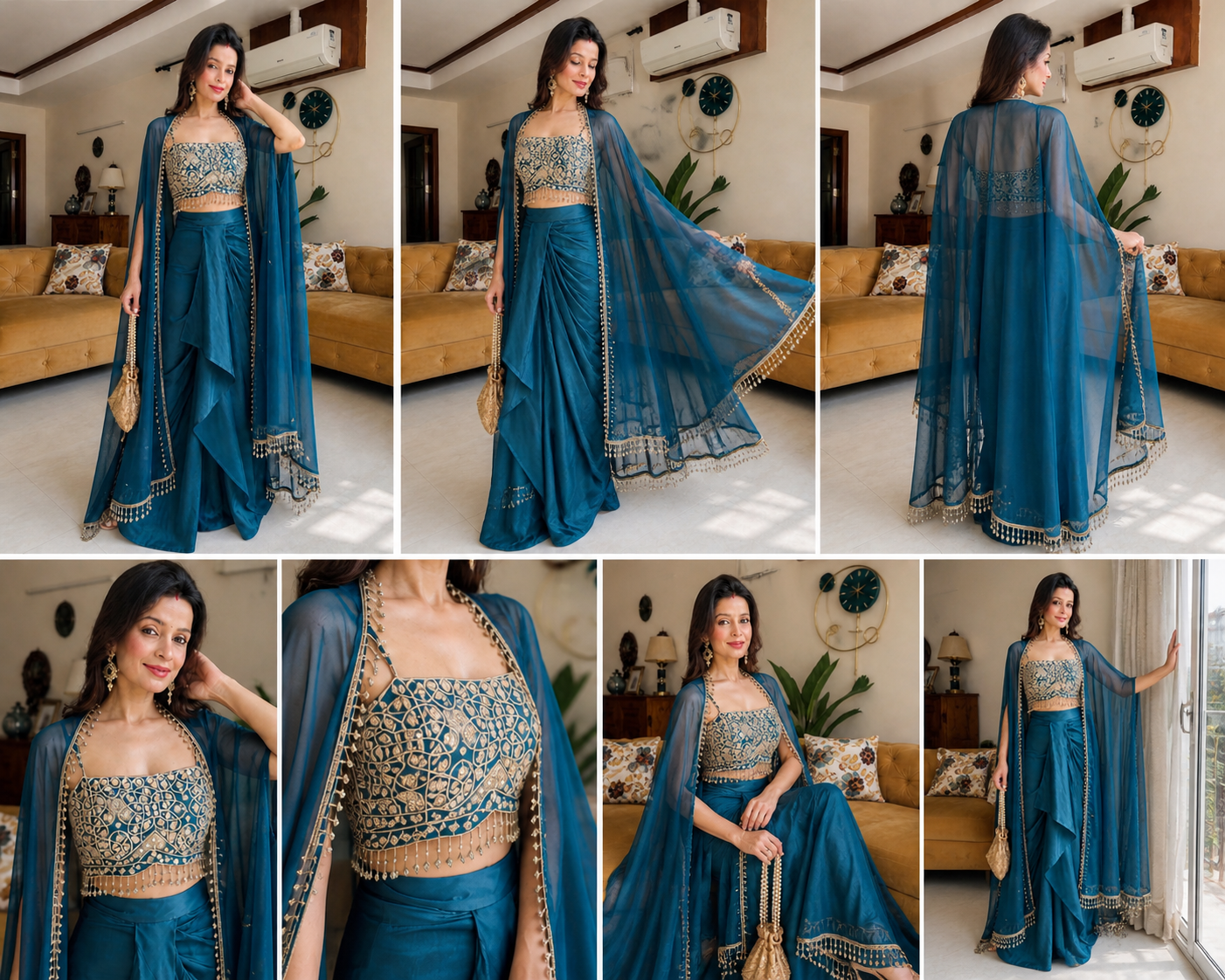 Image of Zarqash Teal Drape Set