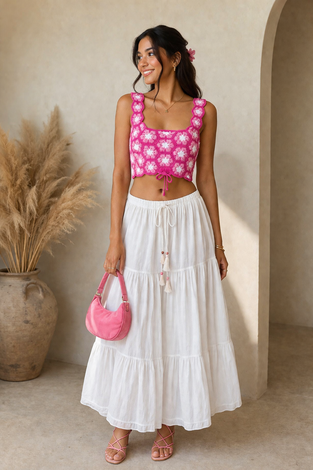 Image of Blush Bloom Crochet Top