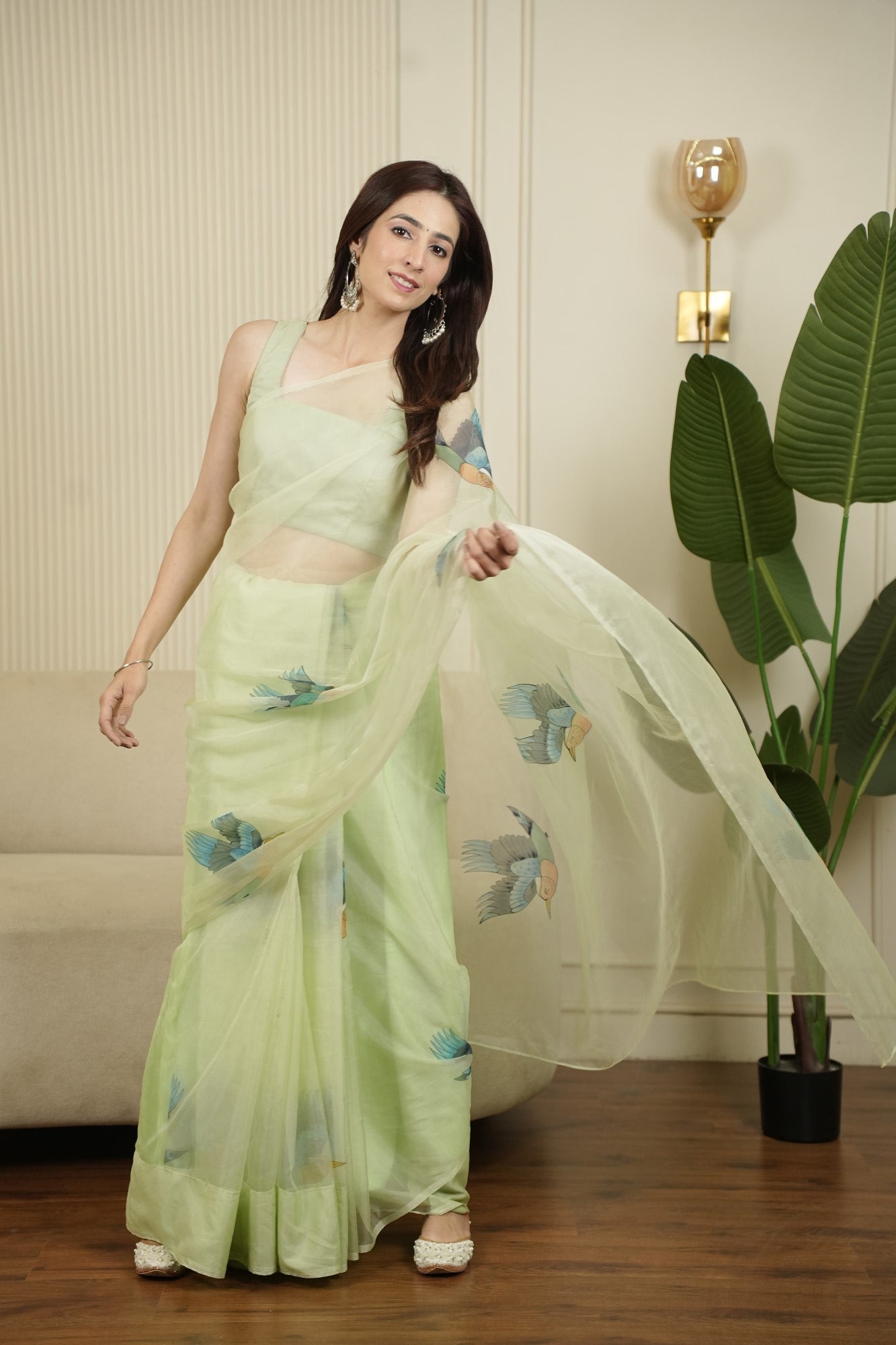 Image of Pista Pankh Saree