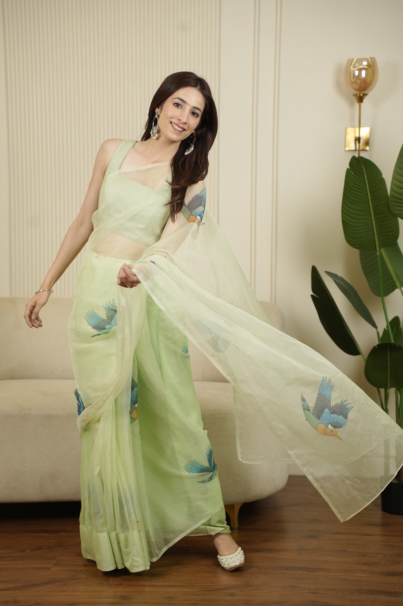 Image of Pista Pankh Saree