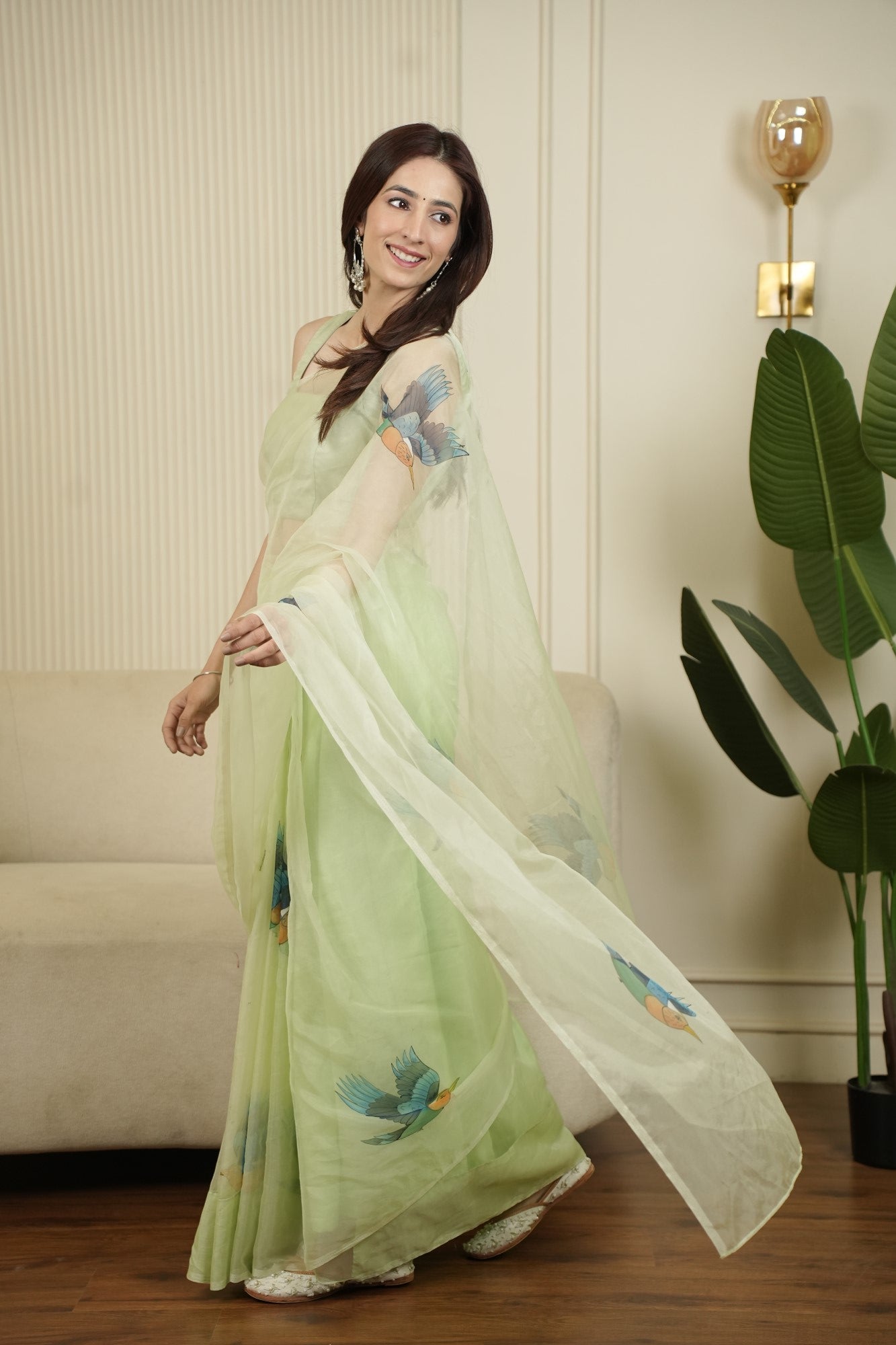 Image of Pista Pankh Saree
