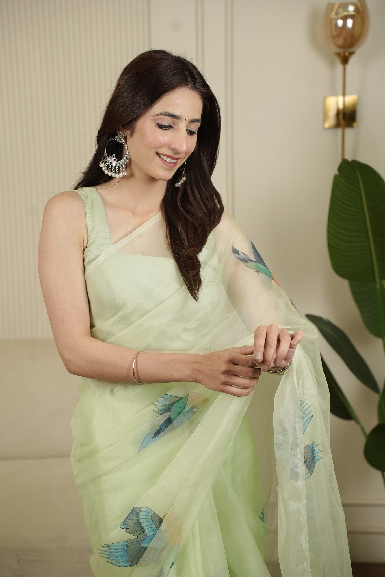 Image of Pista Pankh Saree