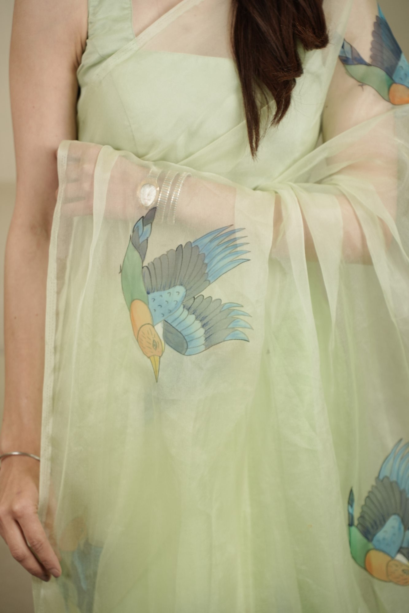 Image of Pista Pankh Saree