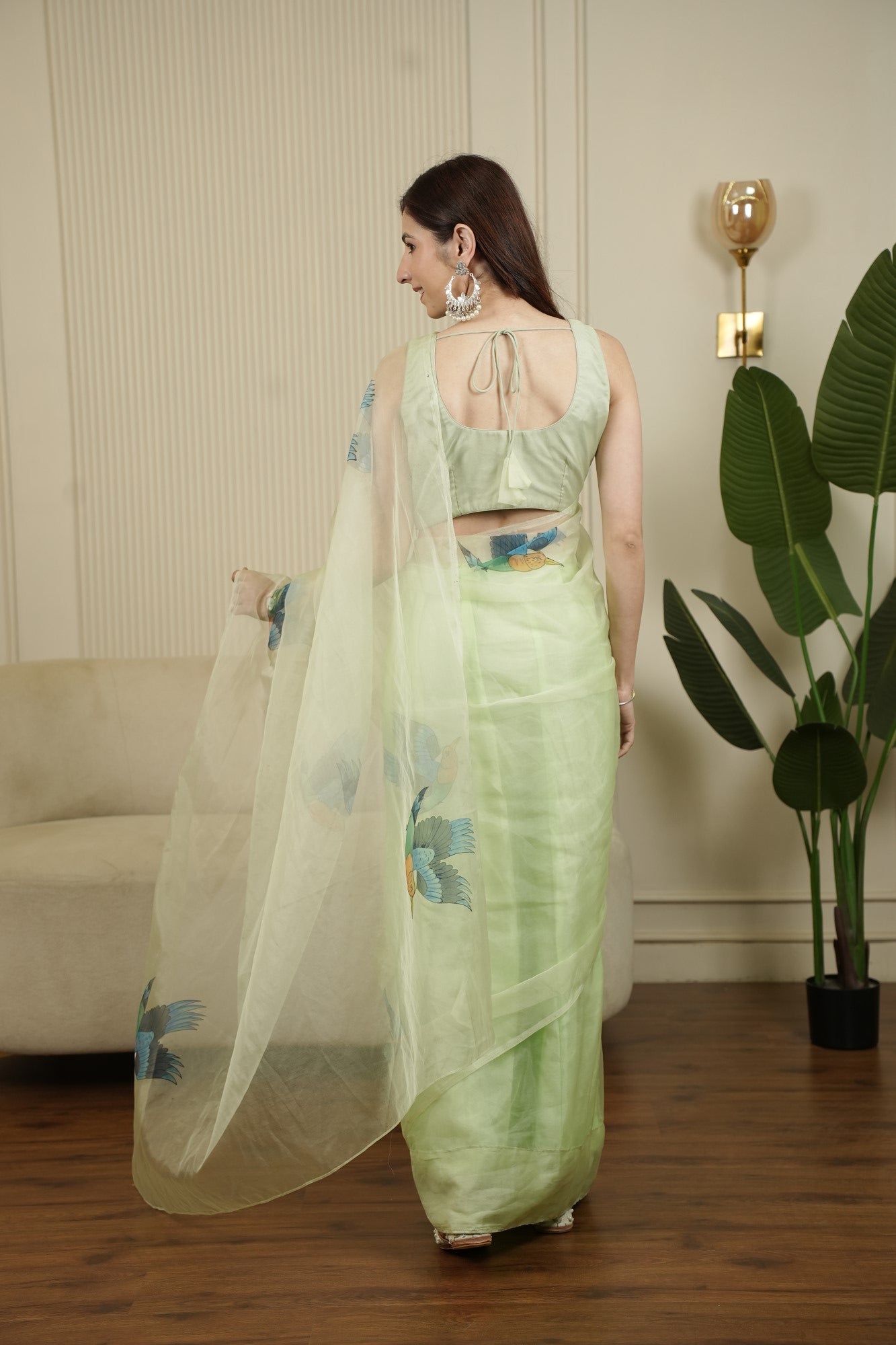 Image of Pista Pankh Saree