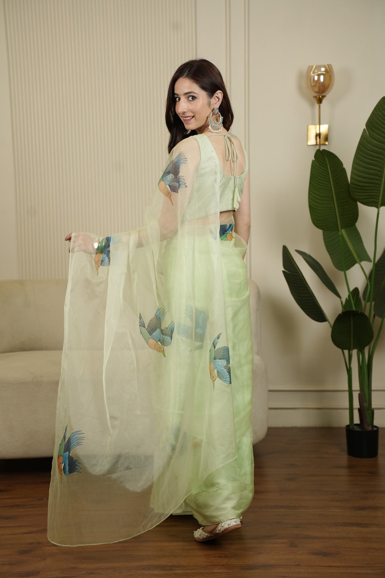 Image of Pista Pankh Saree