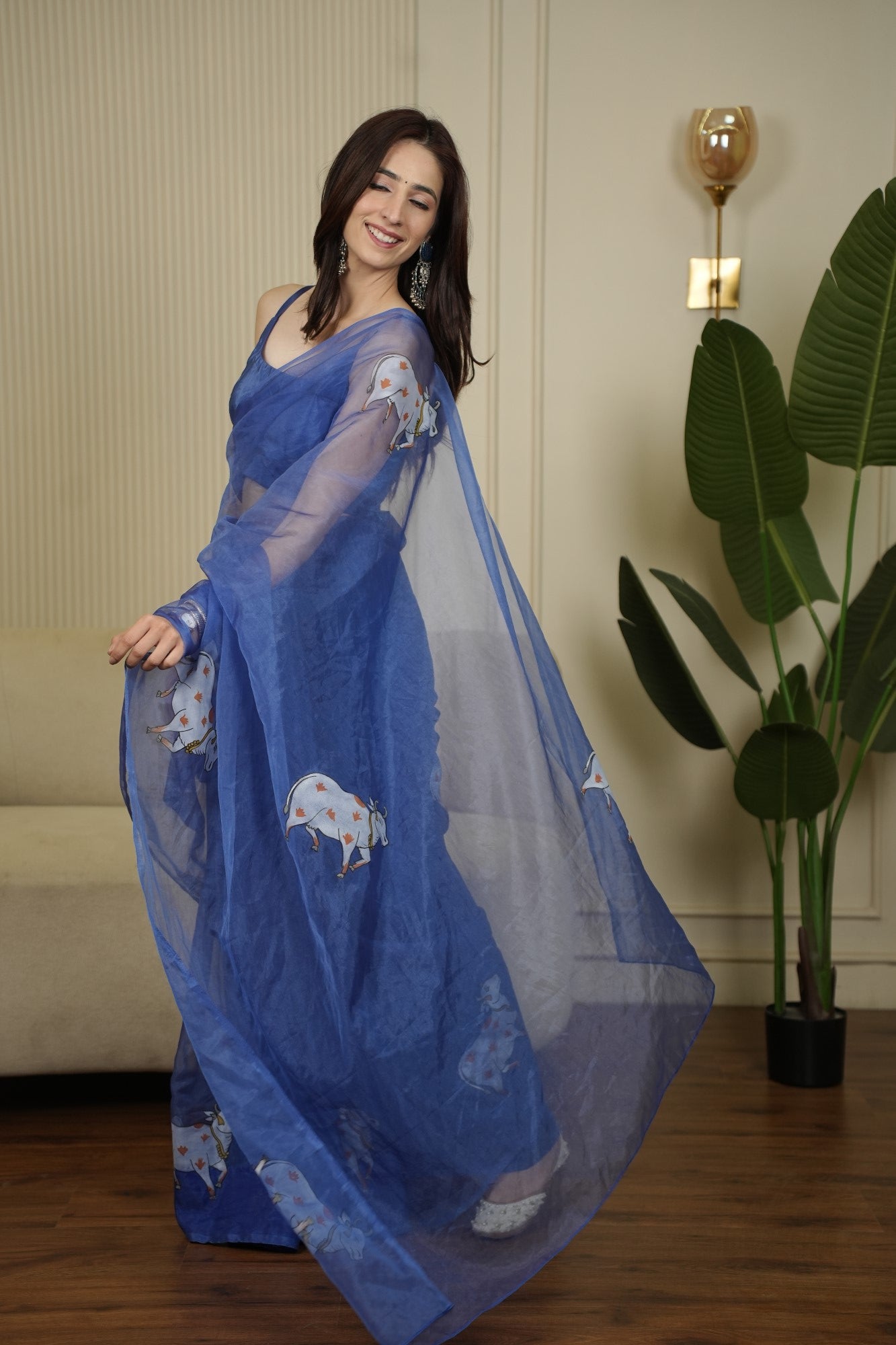 Image of Neel Hansini Organza Saree