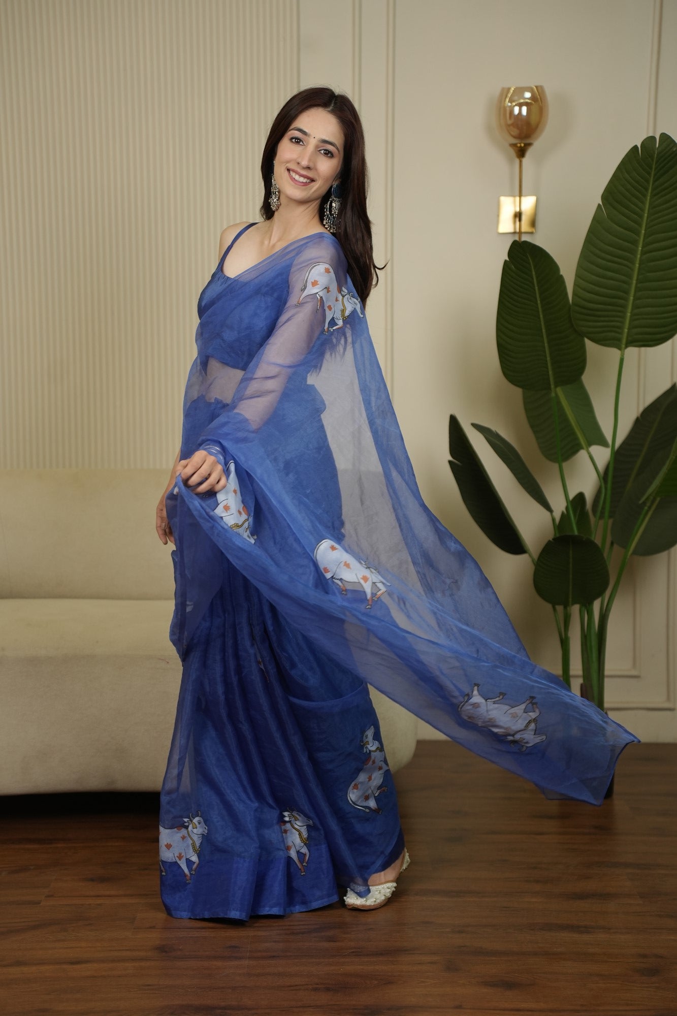 Image of Neel Hansini Organza Saree