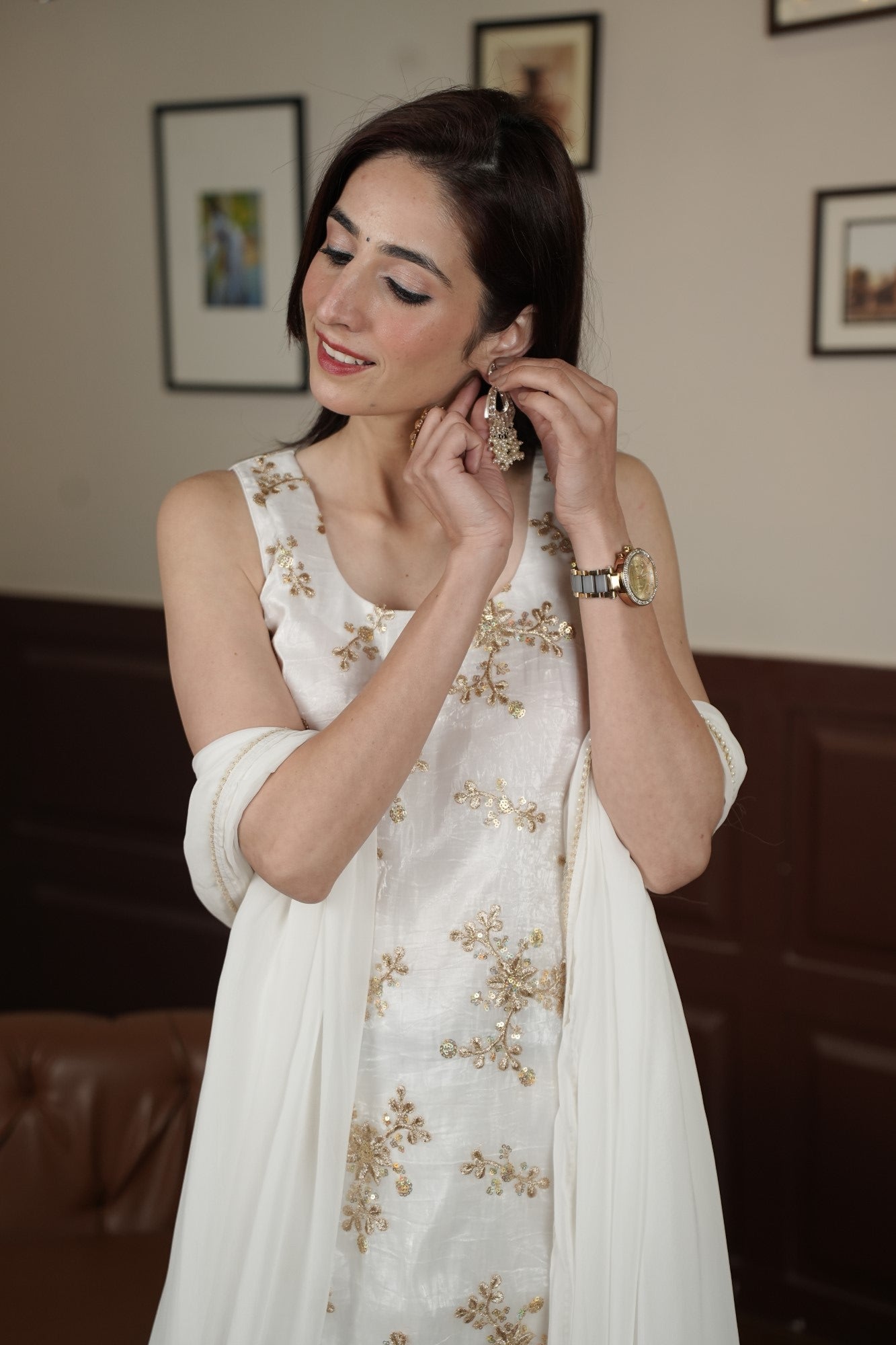 Image of Noor-E-Ivory Sharara Set