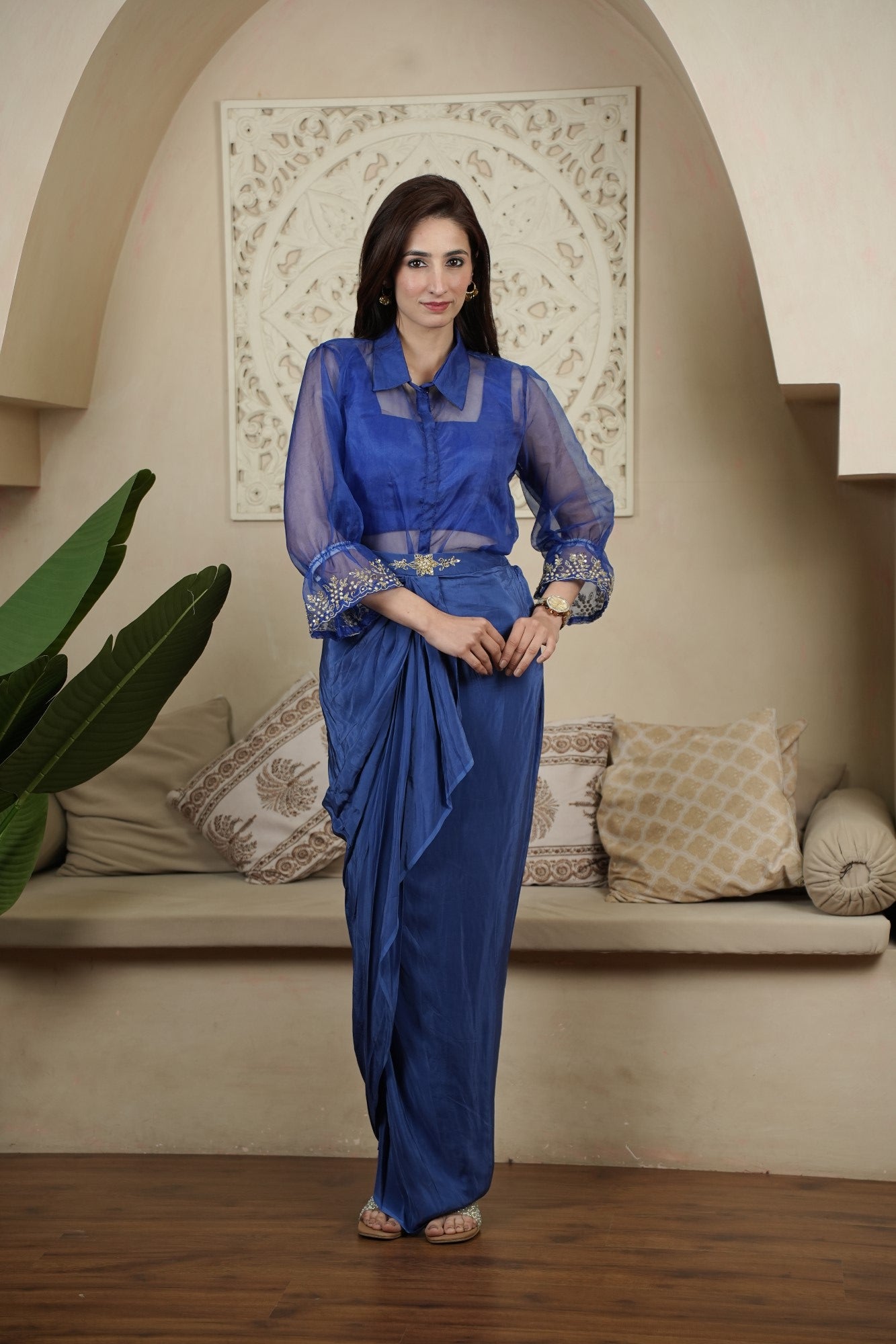Image of Neel Saaz Draped Co-Ord Set