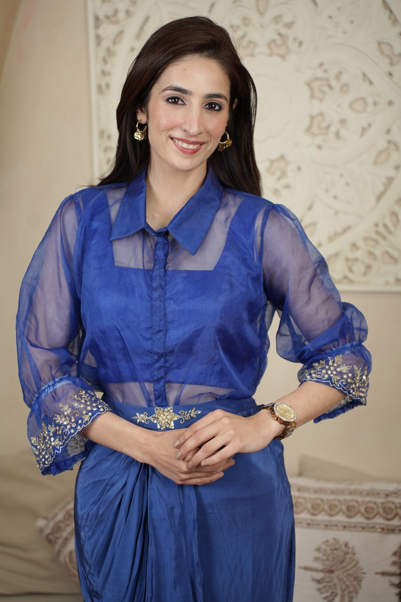 Image of Neel Saaz Draped Co-Ord Set