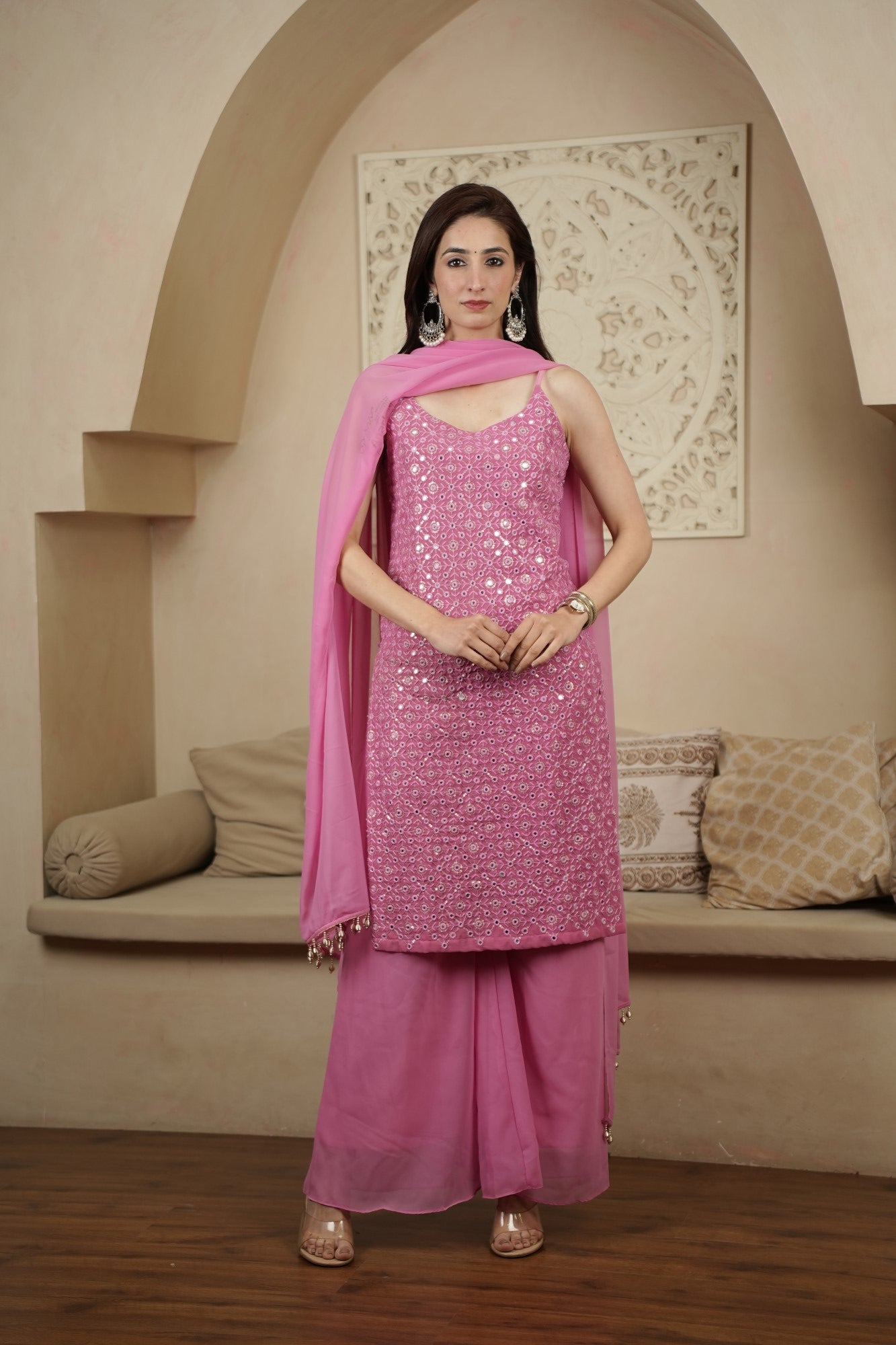 Image of Gulbahaar Blush Sharara Set