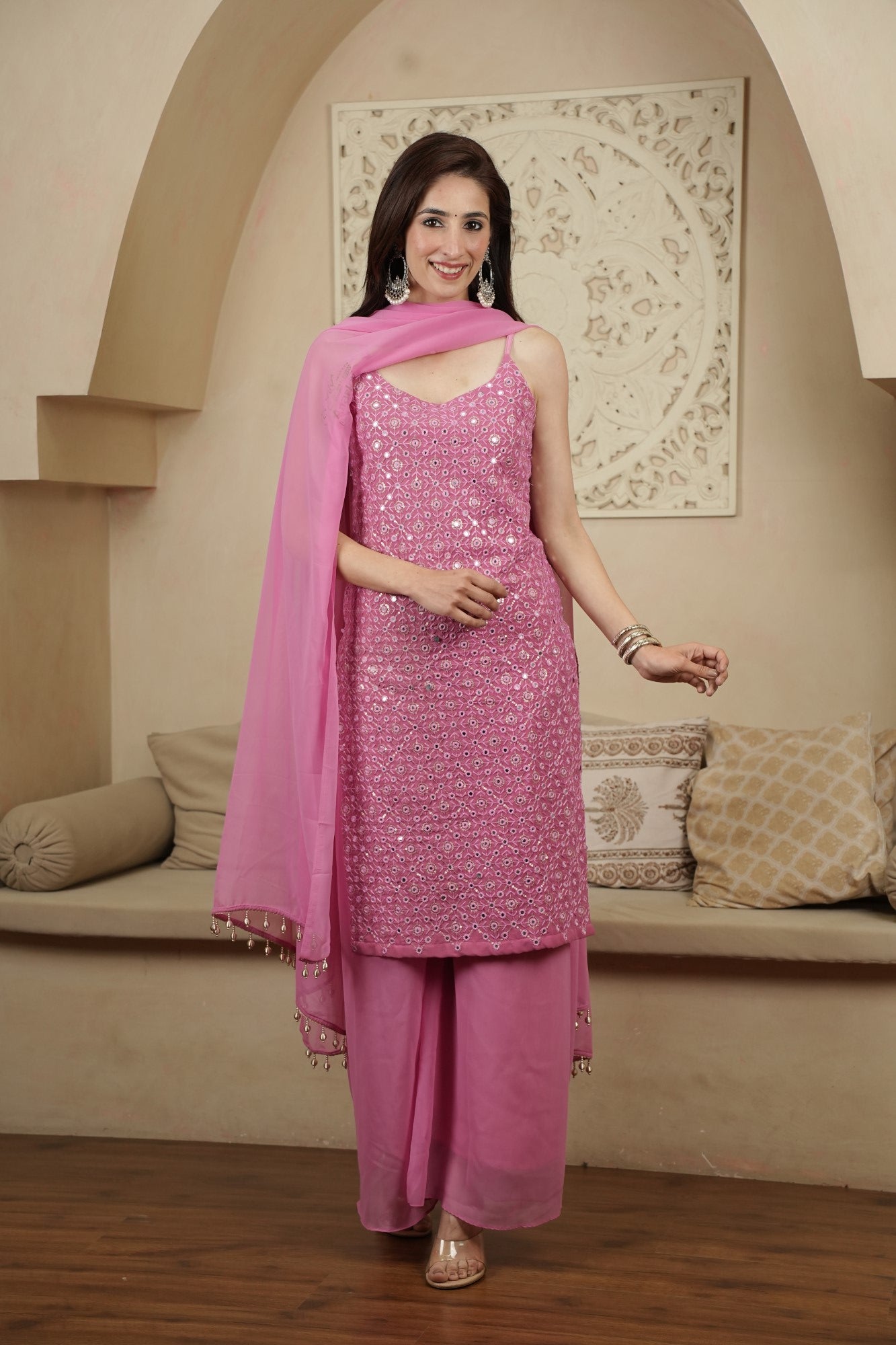 Image of Gulbahaar Blush Sharara Set