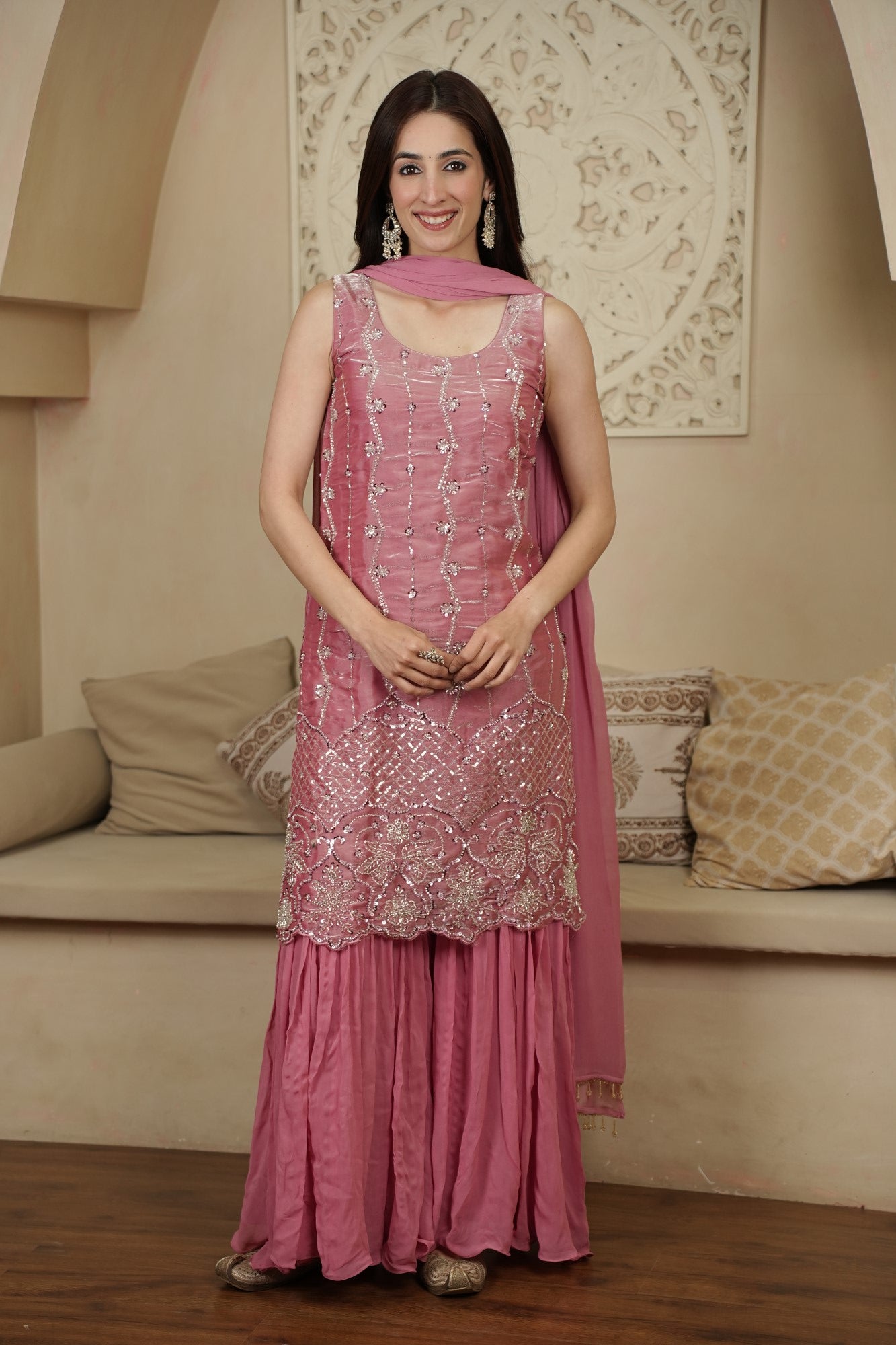 Image of Gulnaar Rose Sharara Set