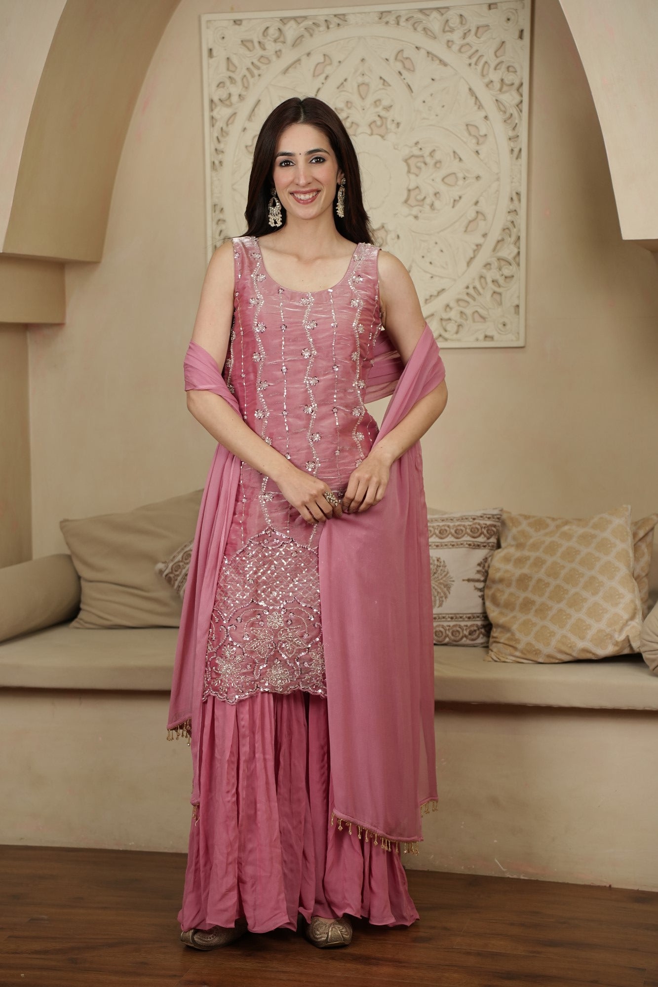 Image of Gulnaar Rose Sharara Set