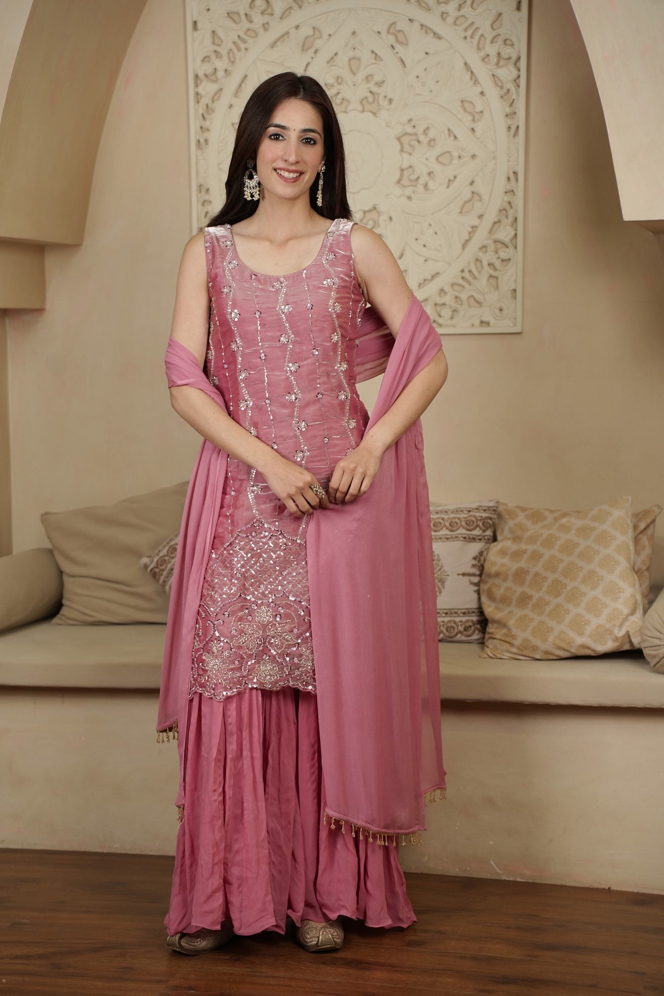 Image of Gulnaar Rose Sharara Set