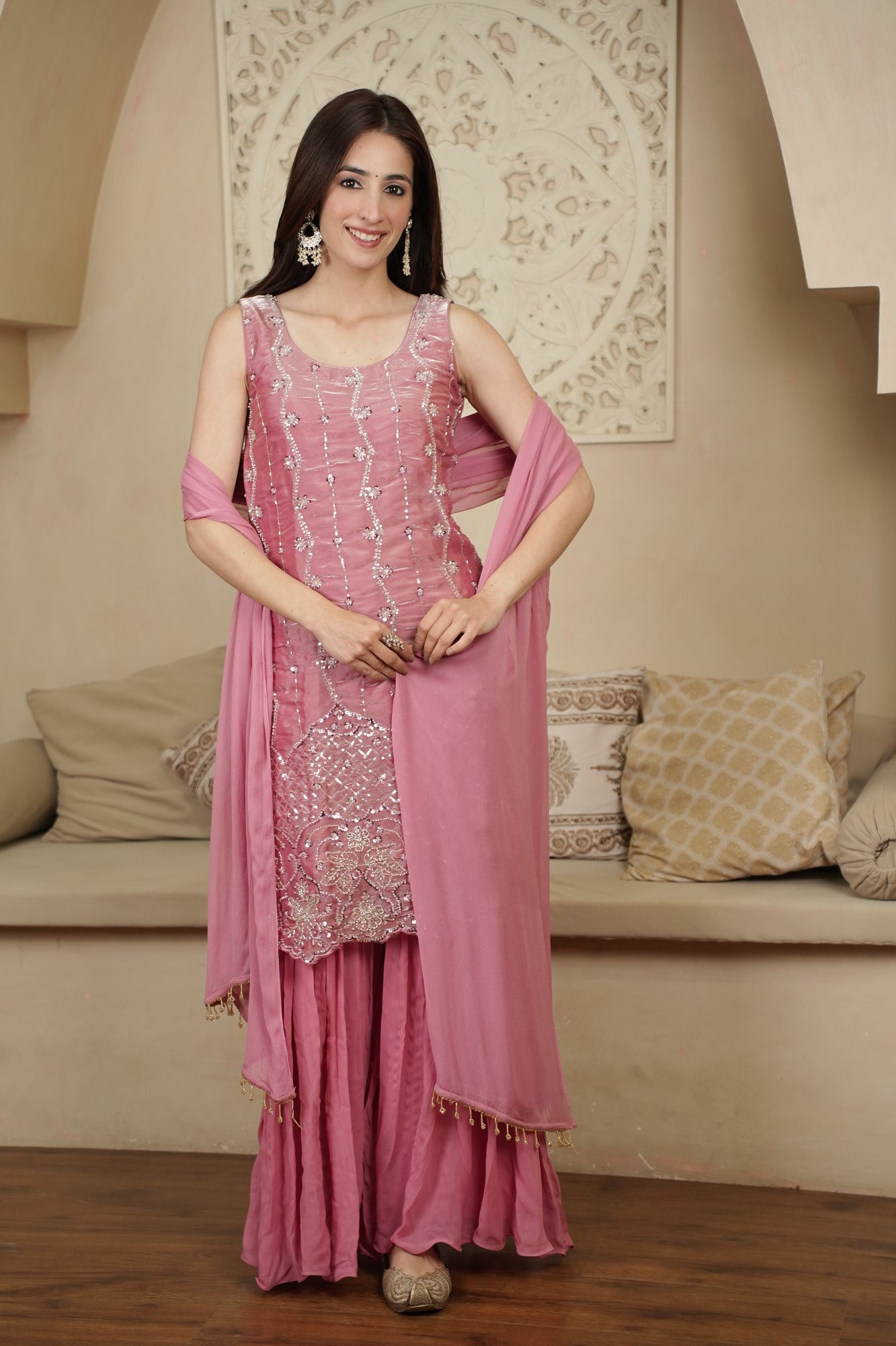 Image of Gulnaar Rose Sharara Set