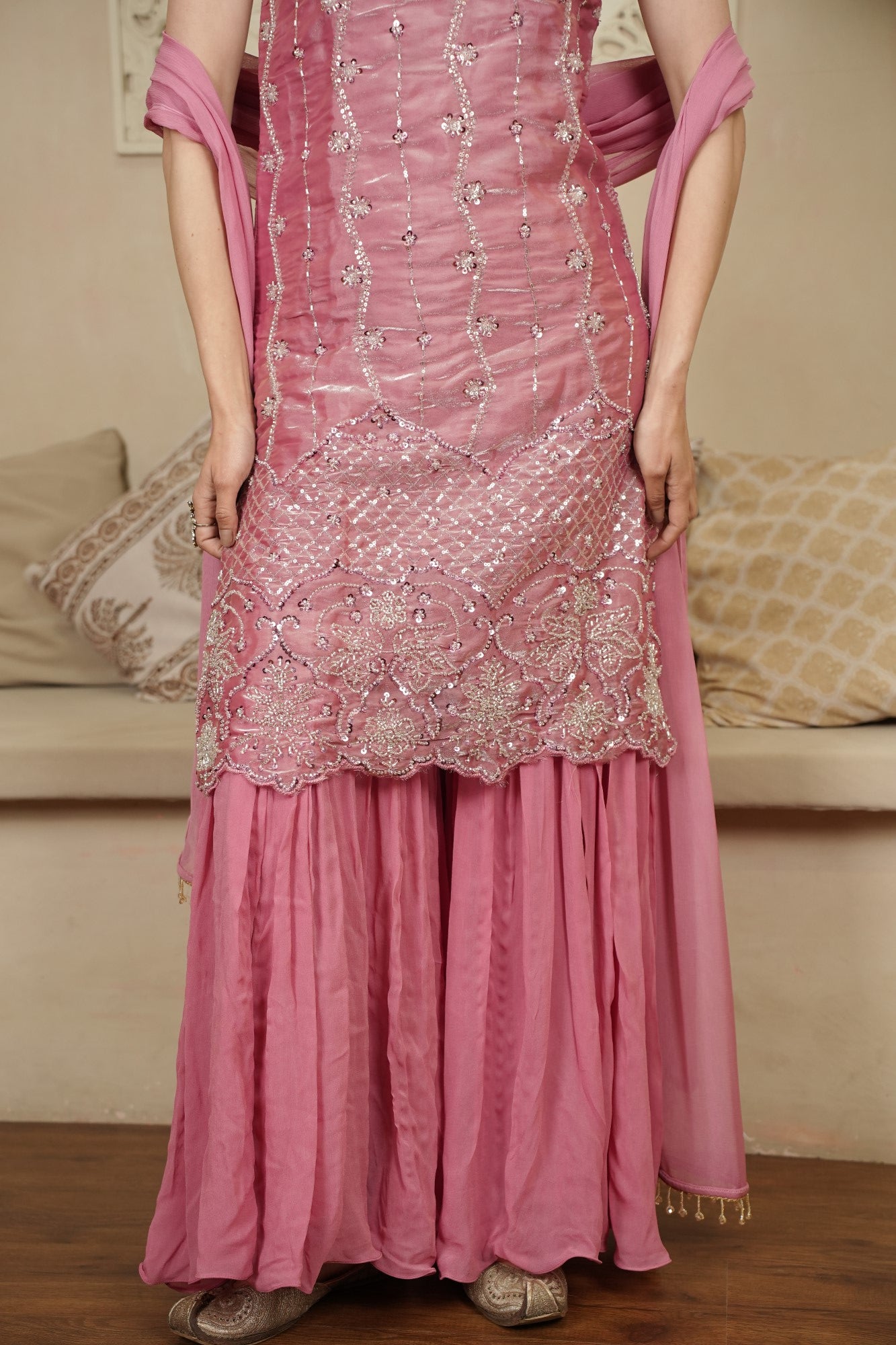 Image of Gulnaar Rose Sharara Set