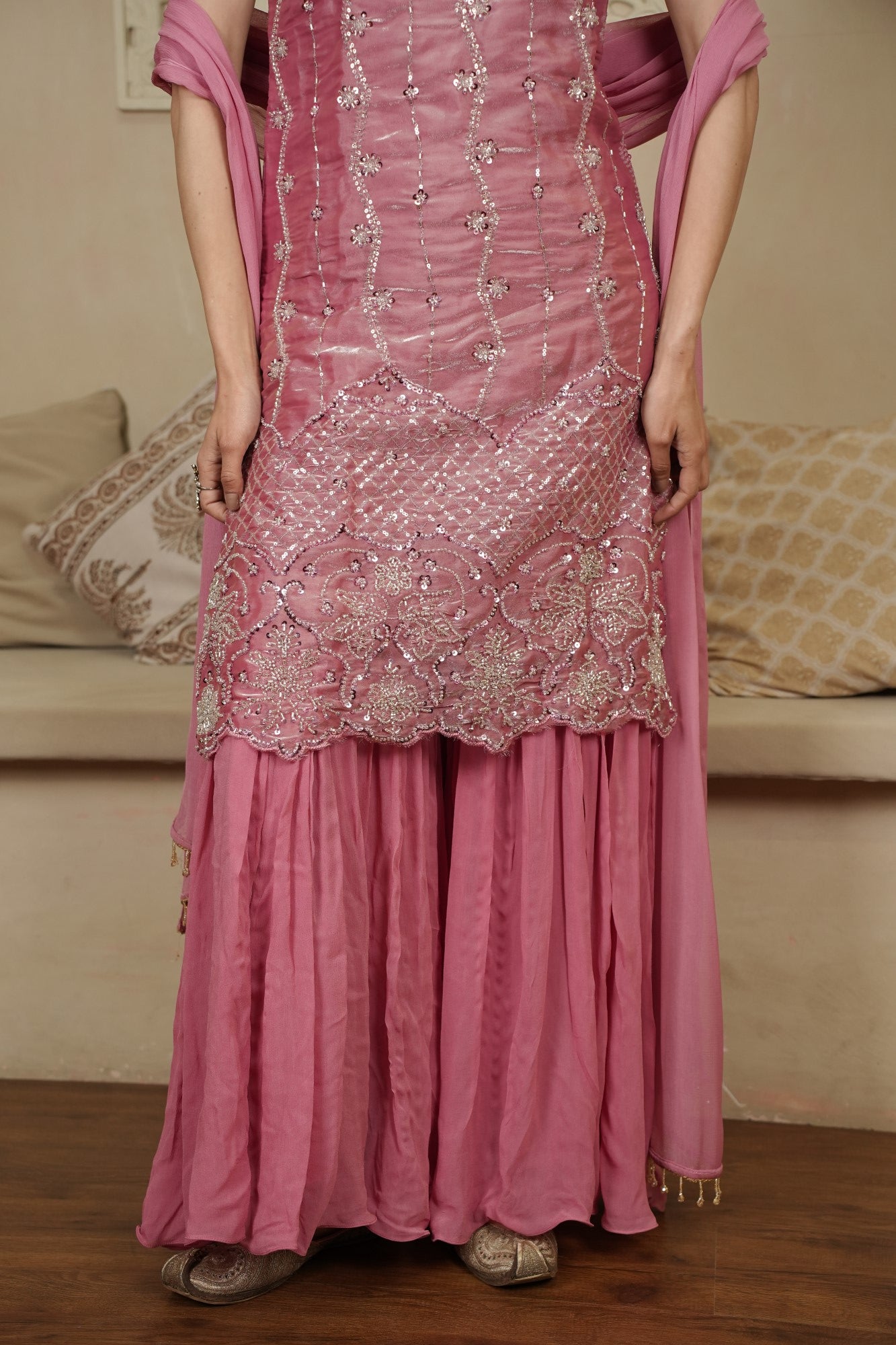 Image of Gulnaar Rose Sharara Set