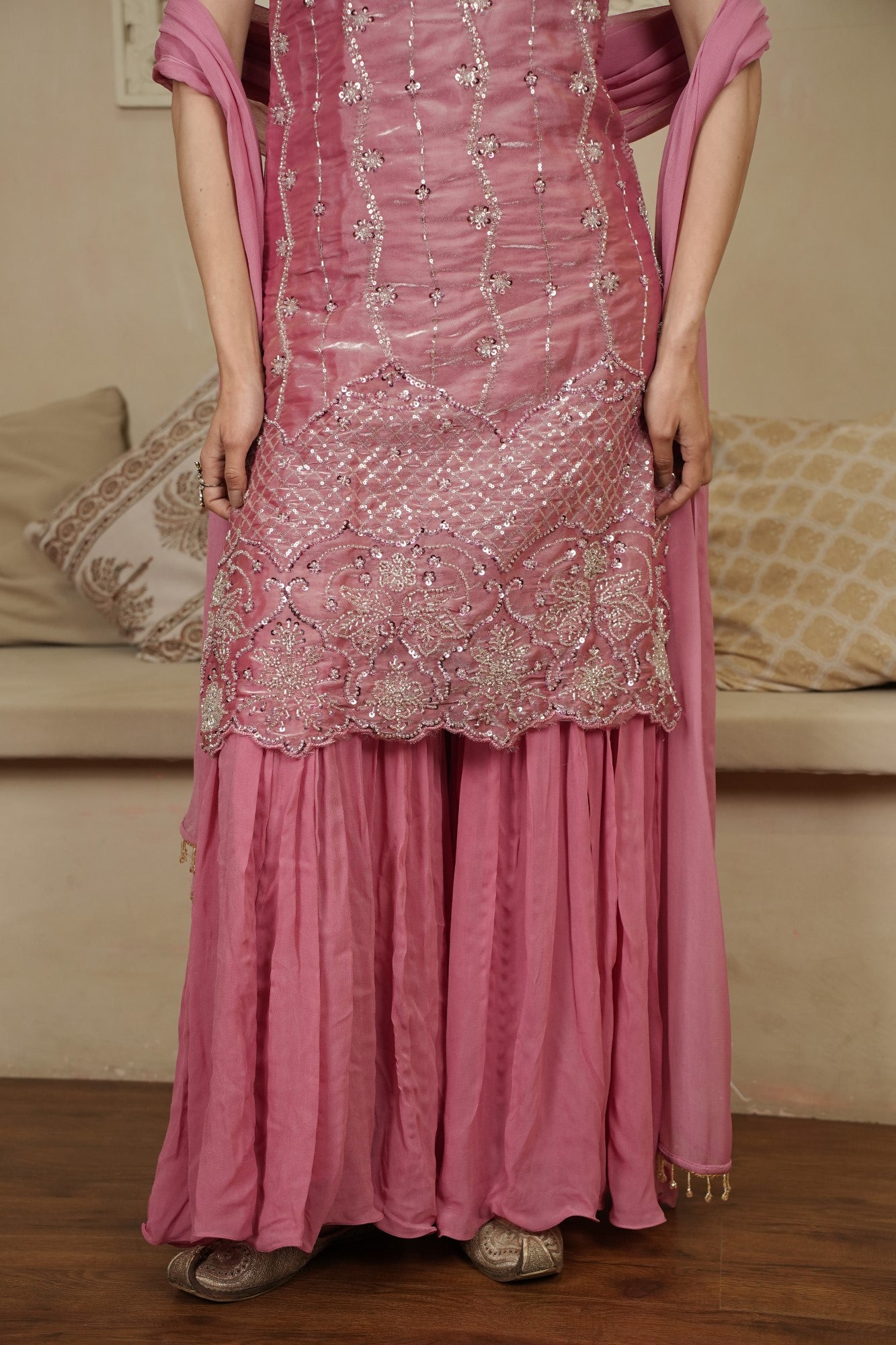 Image of Gulnaar Rose Sharara Set