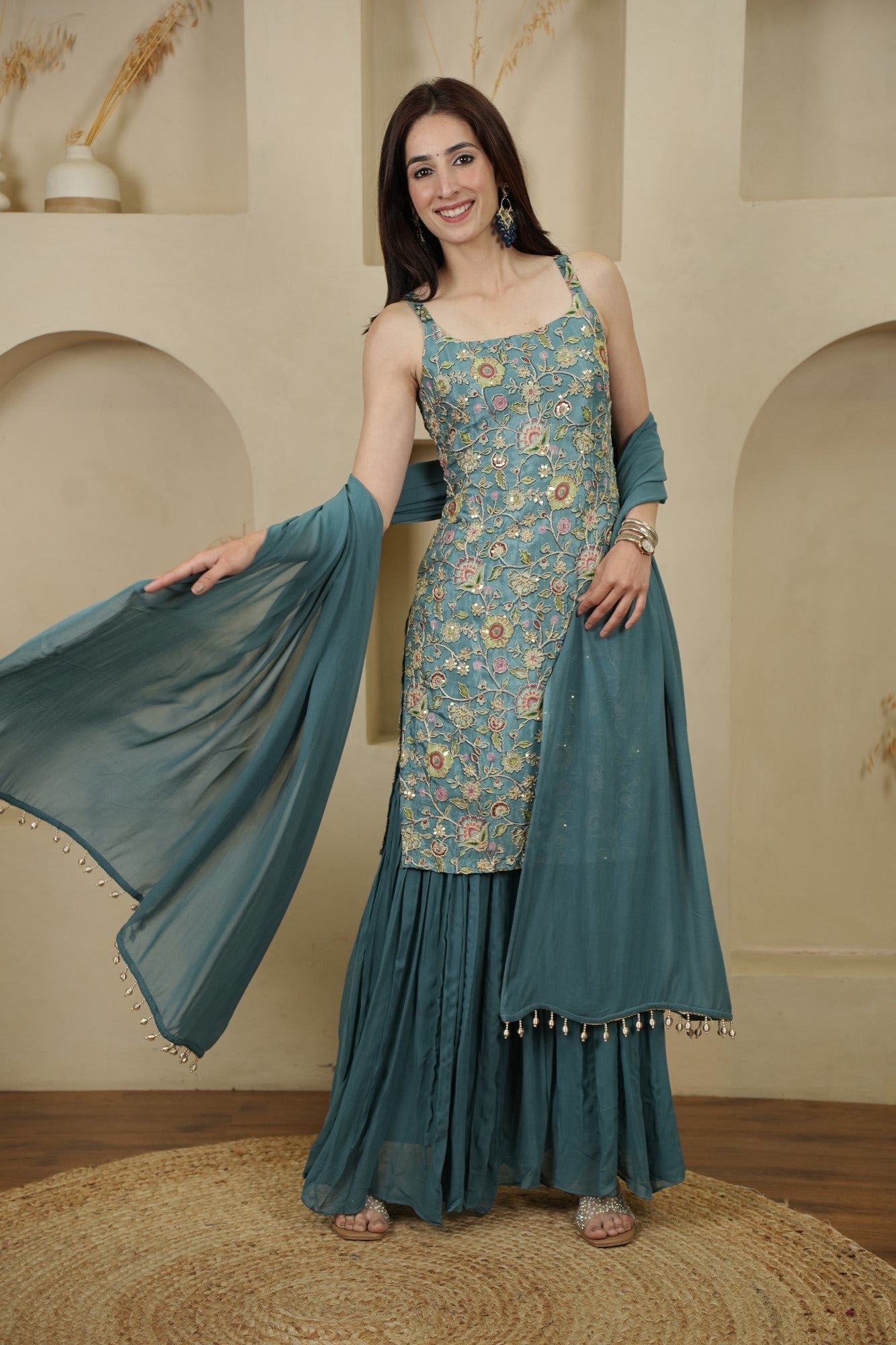 Image of Mehr-E-Firoza Sharara Set