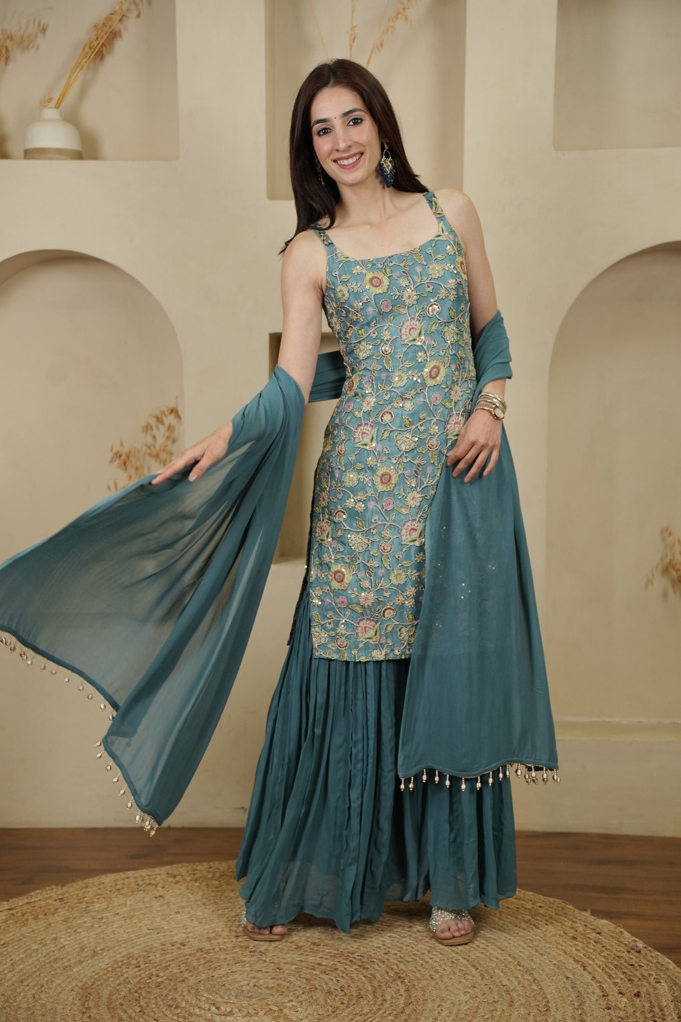 Image of Mehr-E-Firoza Sharara Set