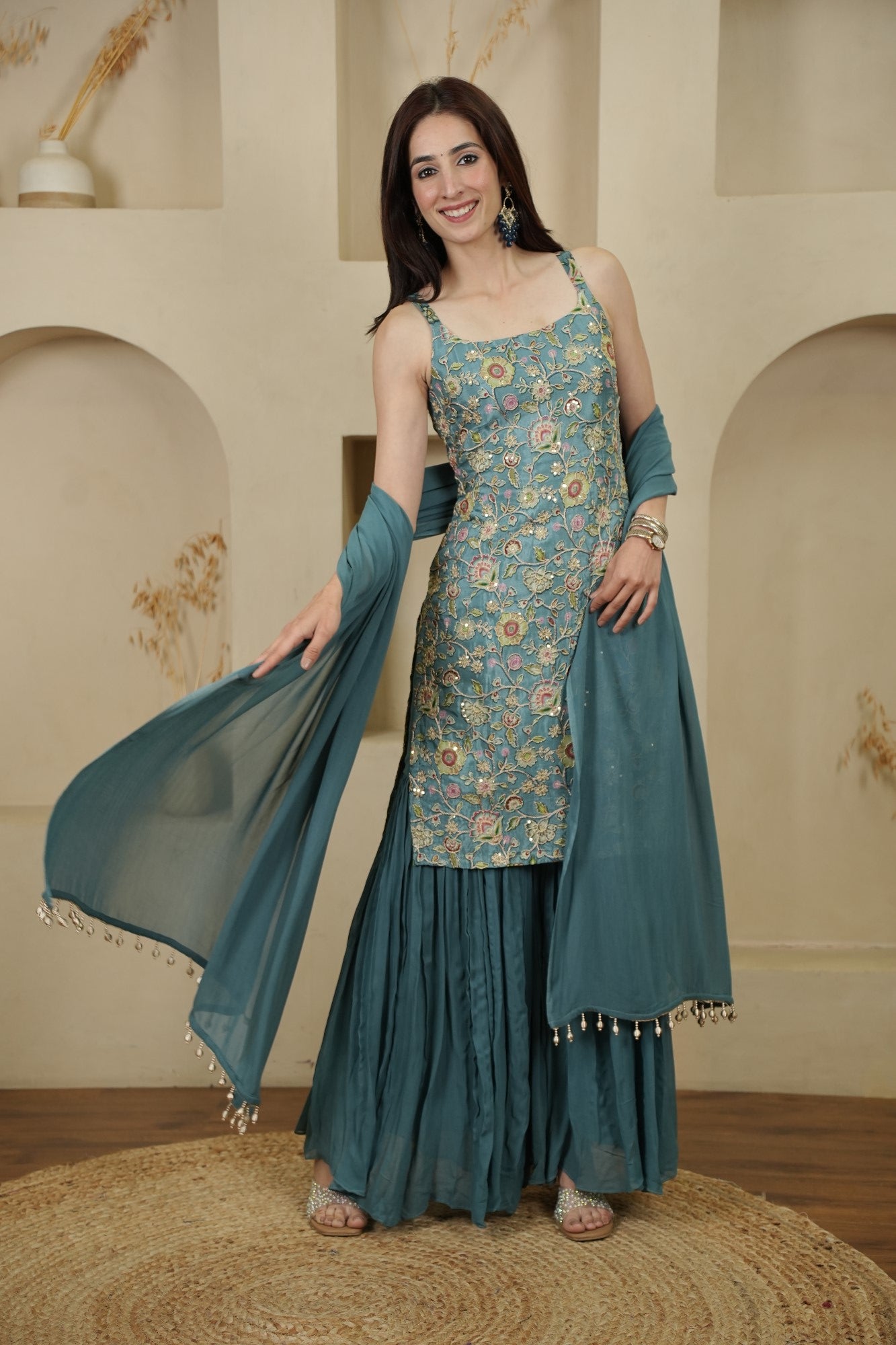 Image of Mehr-E-Firoza Sharara Set
