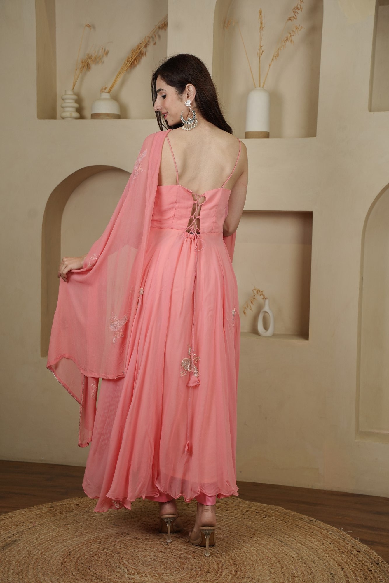 Image of Peach Petal Anarkali