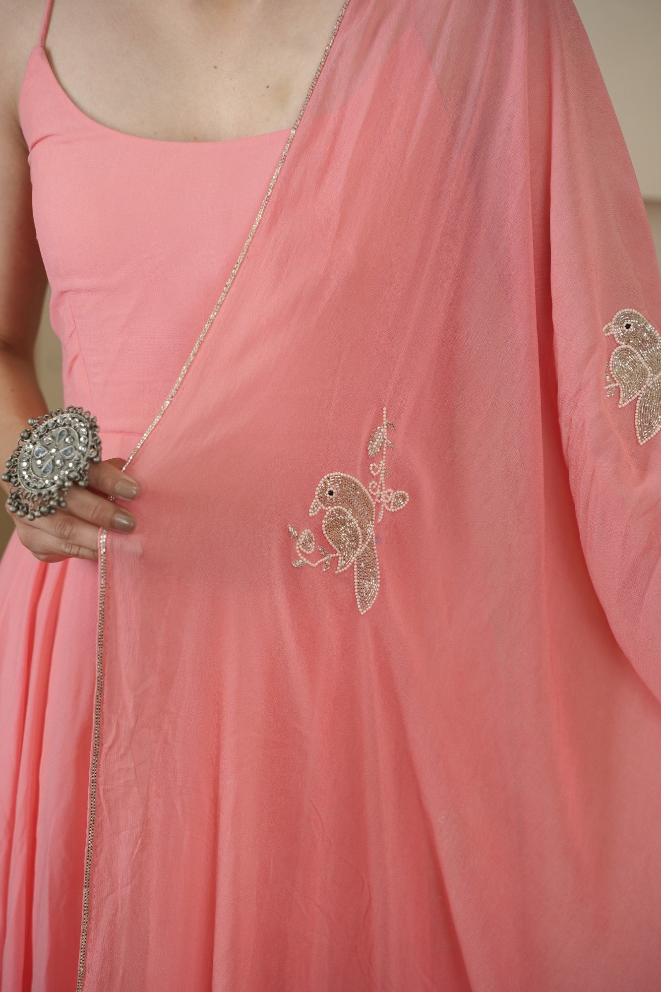 Image of Peach Petal Anarkali