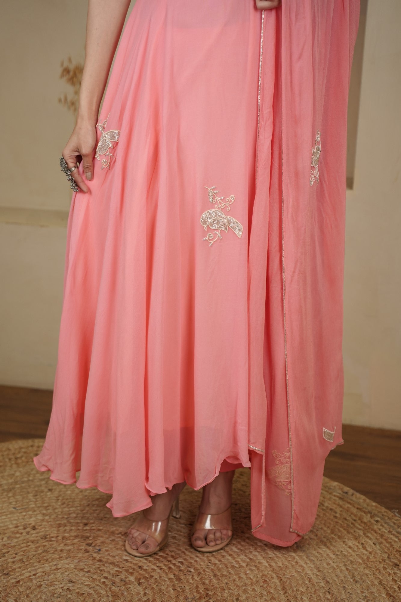 Image of Peach Petal Anarkali