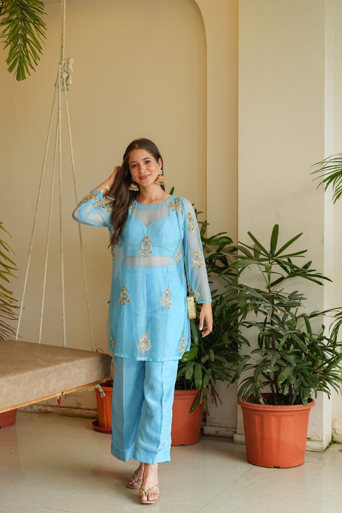 Image of Blue net co-ord Set