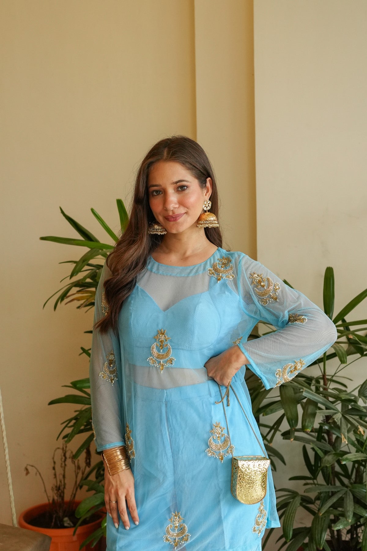 Image of Blue net co-ord Set